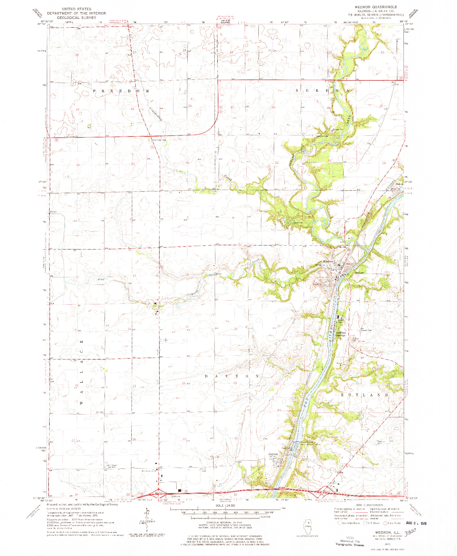 USGS 1:24000-SCALE QUADRANGLE FOR WEDRON, IL 1970