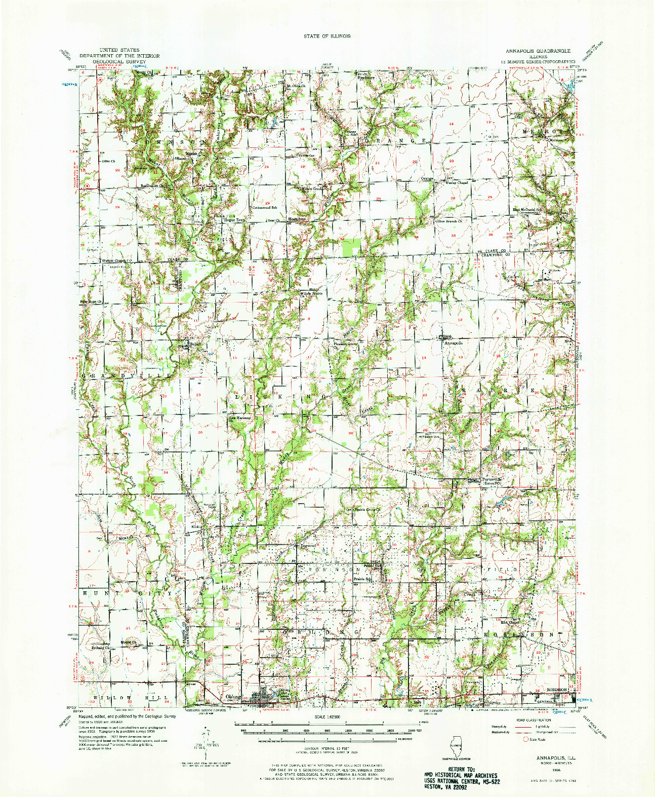 USGS 1:62500-SCALE QUADRANGLE FOR ANNAPOLIS, IL 1956