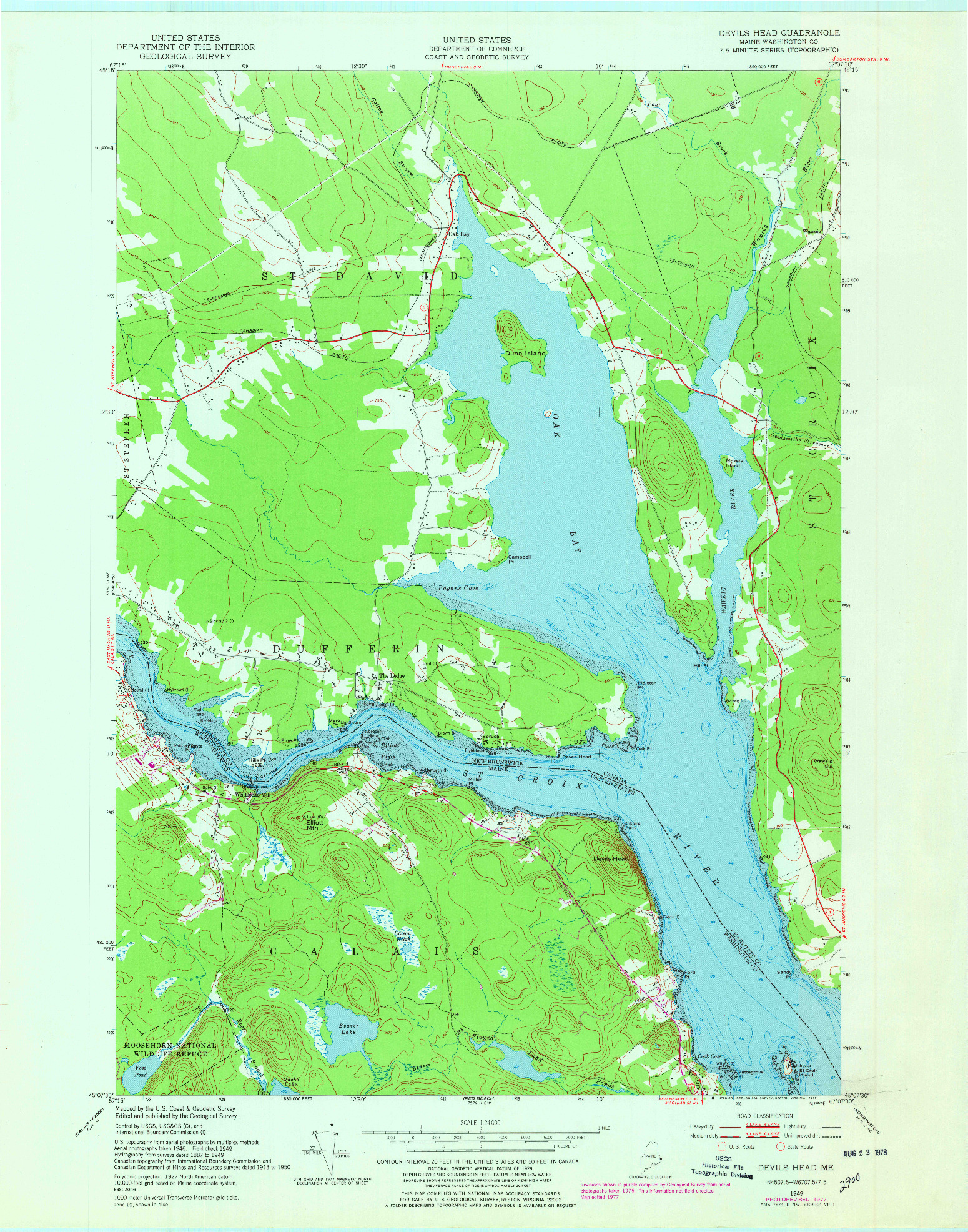 USGS 1:24000-SCALE QUADRANGLE FOR DEVILS HEAD, ME 1949