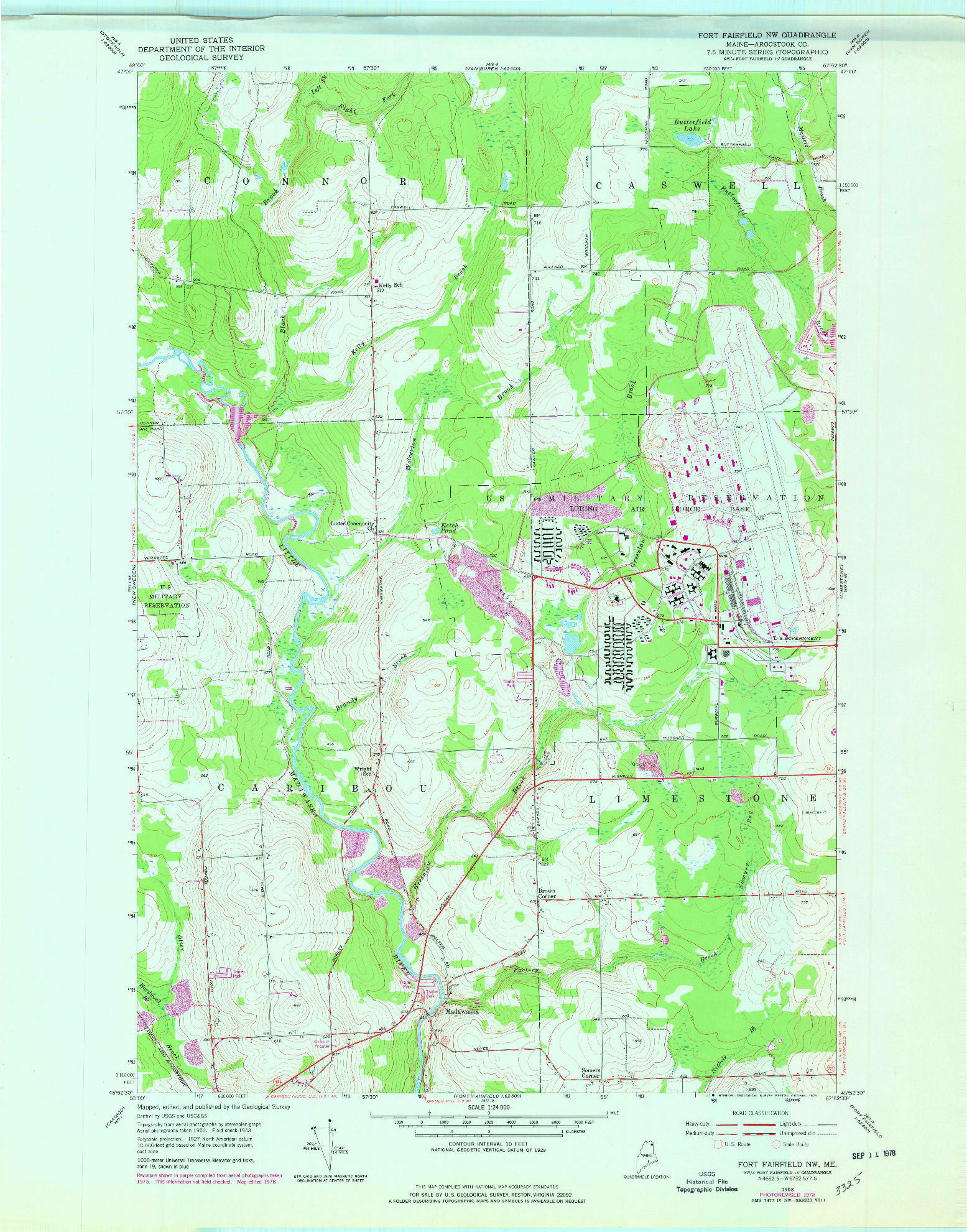 USGS 1:24000-SCALE QUADRANGLE FOR FORT FAIRFIELD NW, ME 1953