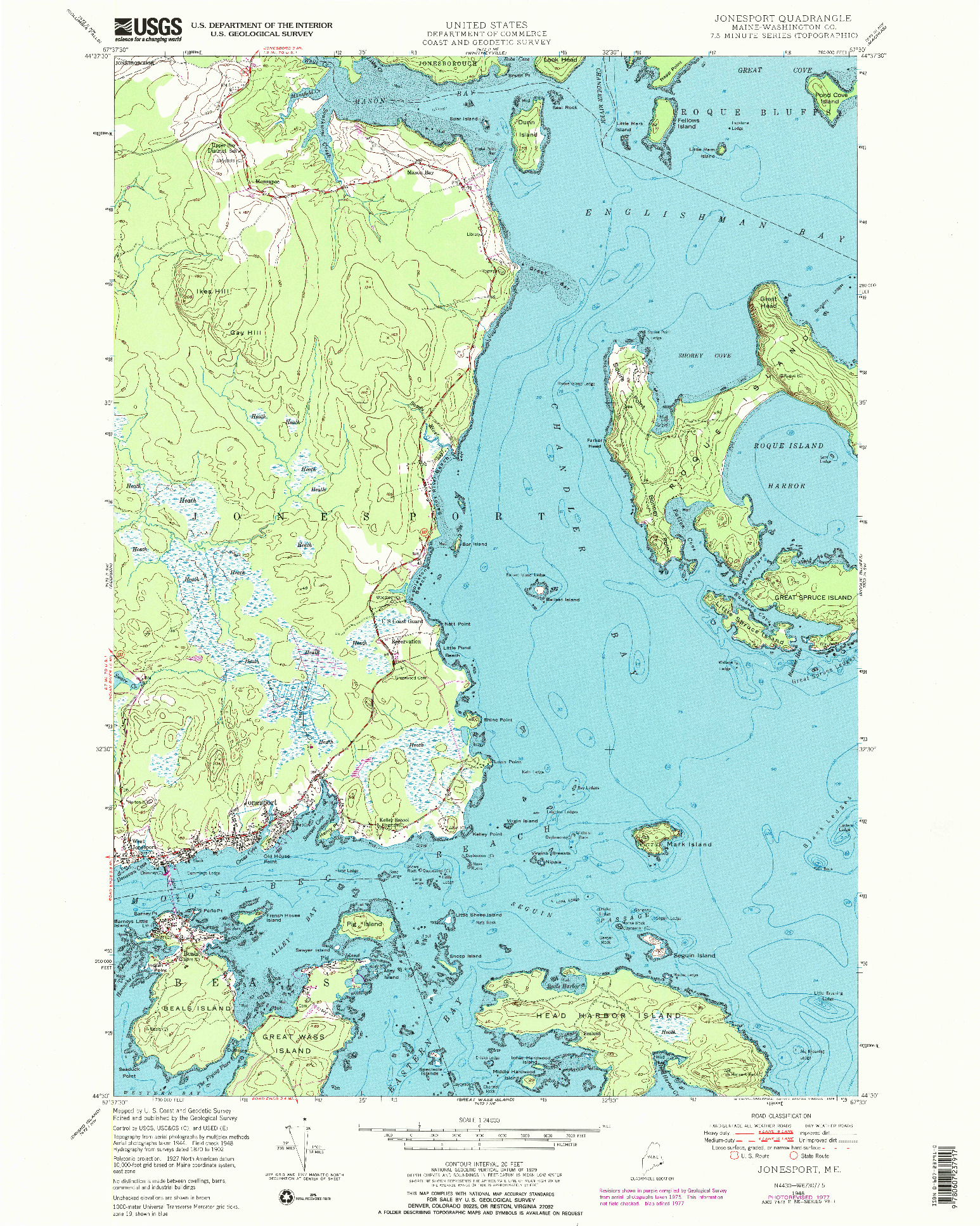 USGS 1:24000-SCALE QUADRANGLE FOR JONESPORT, ME 1948