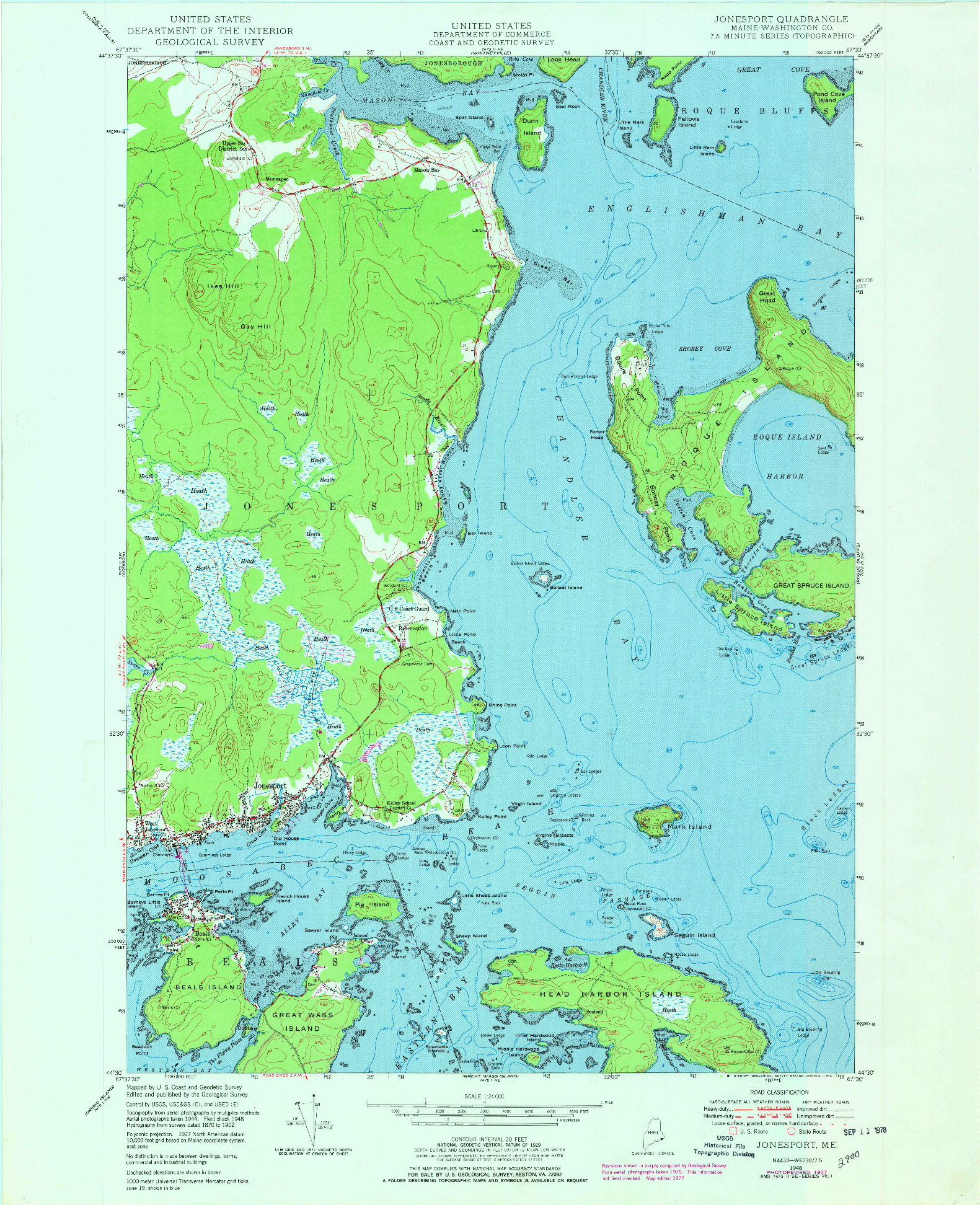 USGS 1:24000-SCALE QUADRANGLE FOR JONESPORT, ME 1948