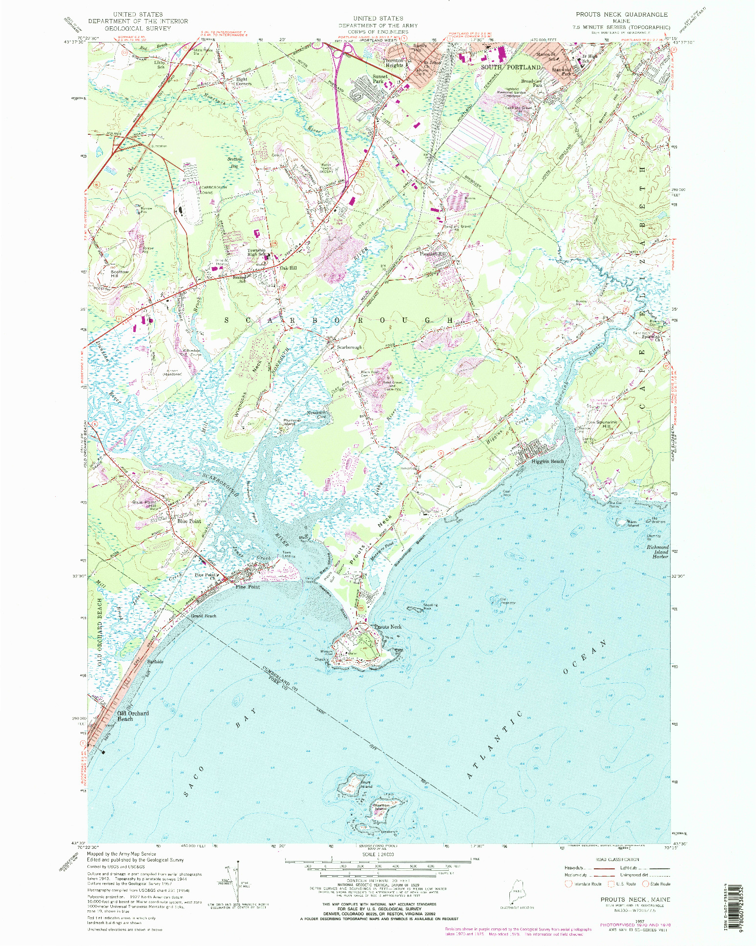 USGS 1:24000-SCALE QUADRANGLE FOR PROUTS NECK, ME 1957