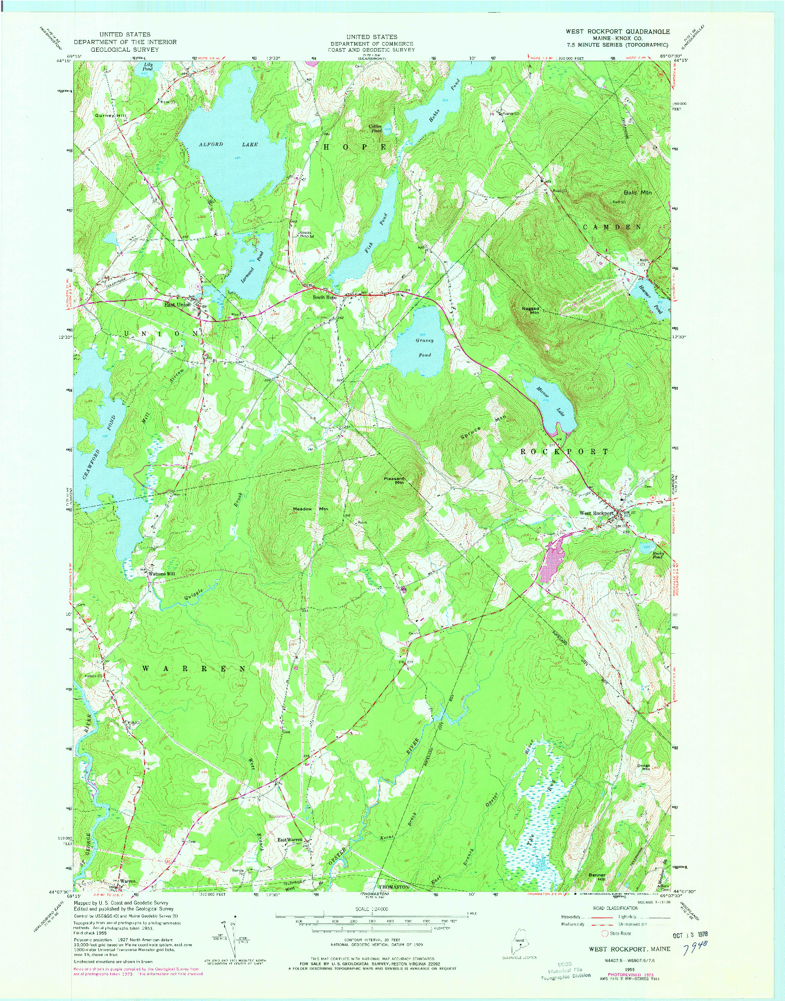 USGS 1:24000-SCALE QUADRANGLE FOR WEST ROCKPORT, ME 1955