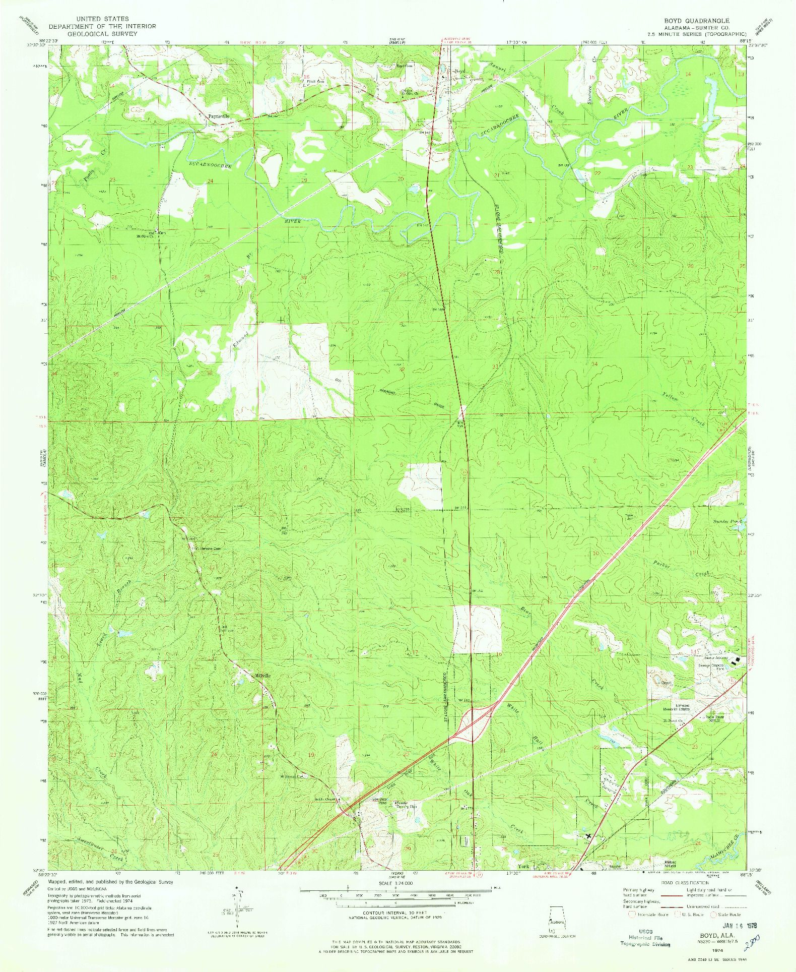 USGS 1:24000-SCALE QUADRANGLE FOR BOYD, AL 1974