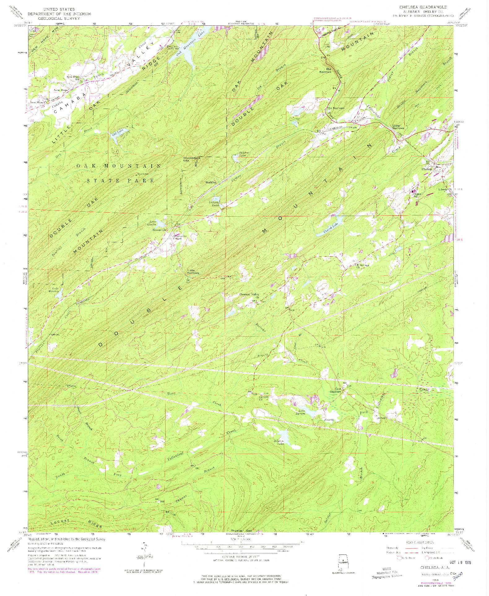 USGS 1:24000-SCALE QUADRANGLE FOR CHELSEA, AL 1959