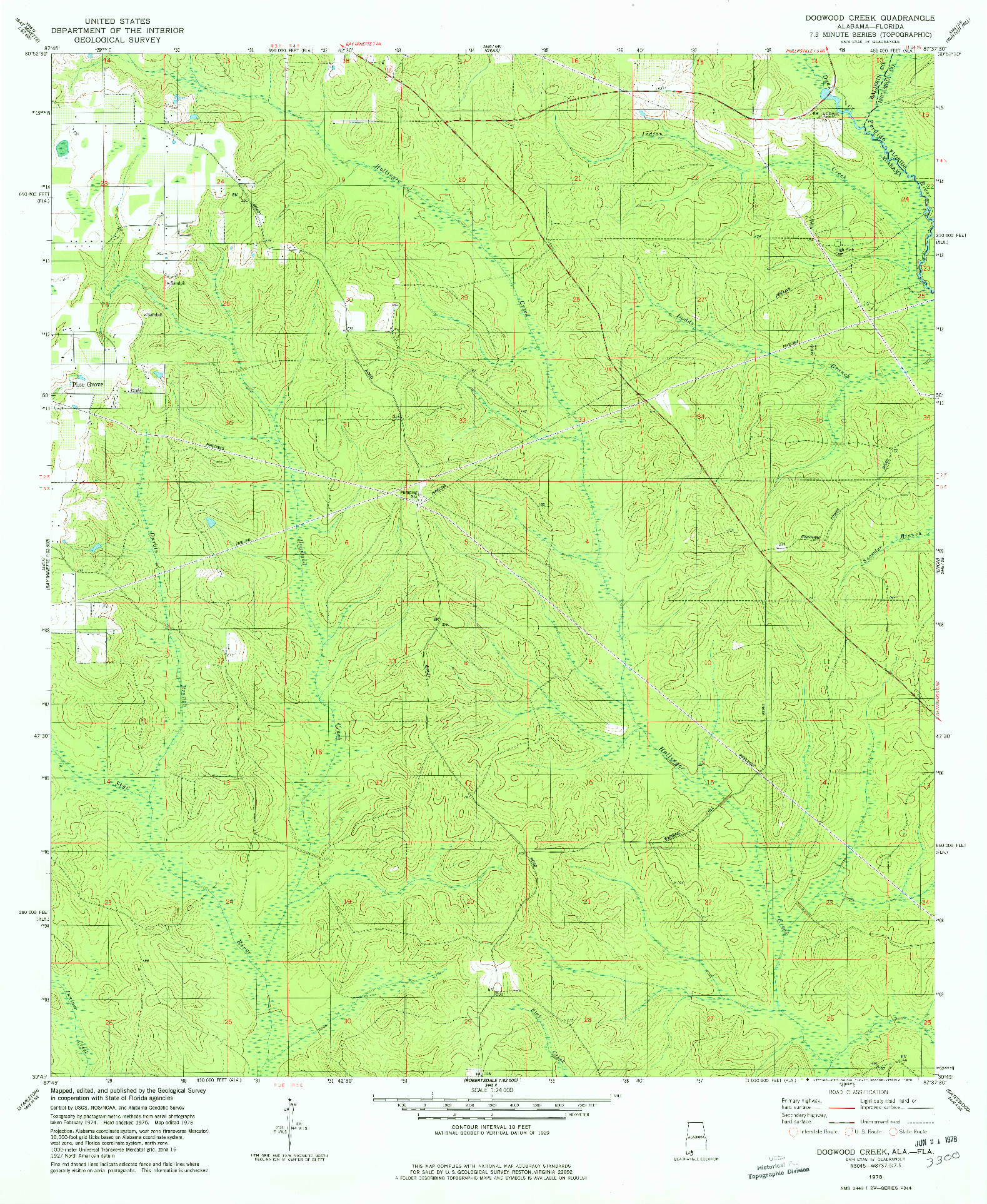 USGS 1:24000-SCALE QUADRANGLE FOR DOGWOOD CREEK, AL 1978