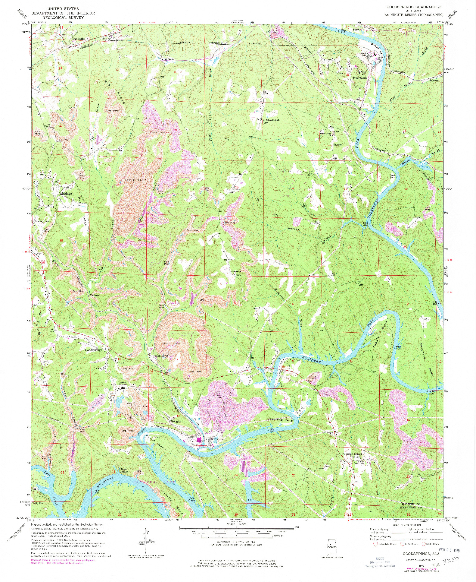 USGS 1:24000-SCALE QUADRANGLE FOR GOODSPRINGS, AL 1971