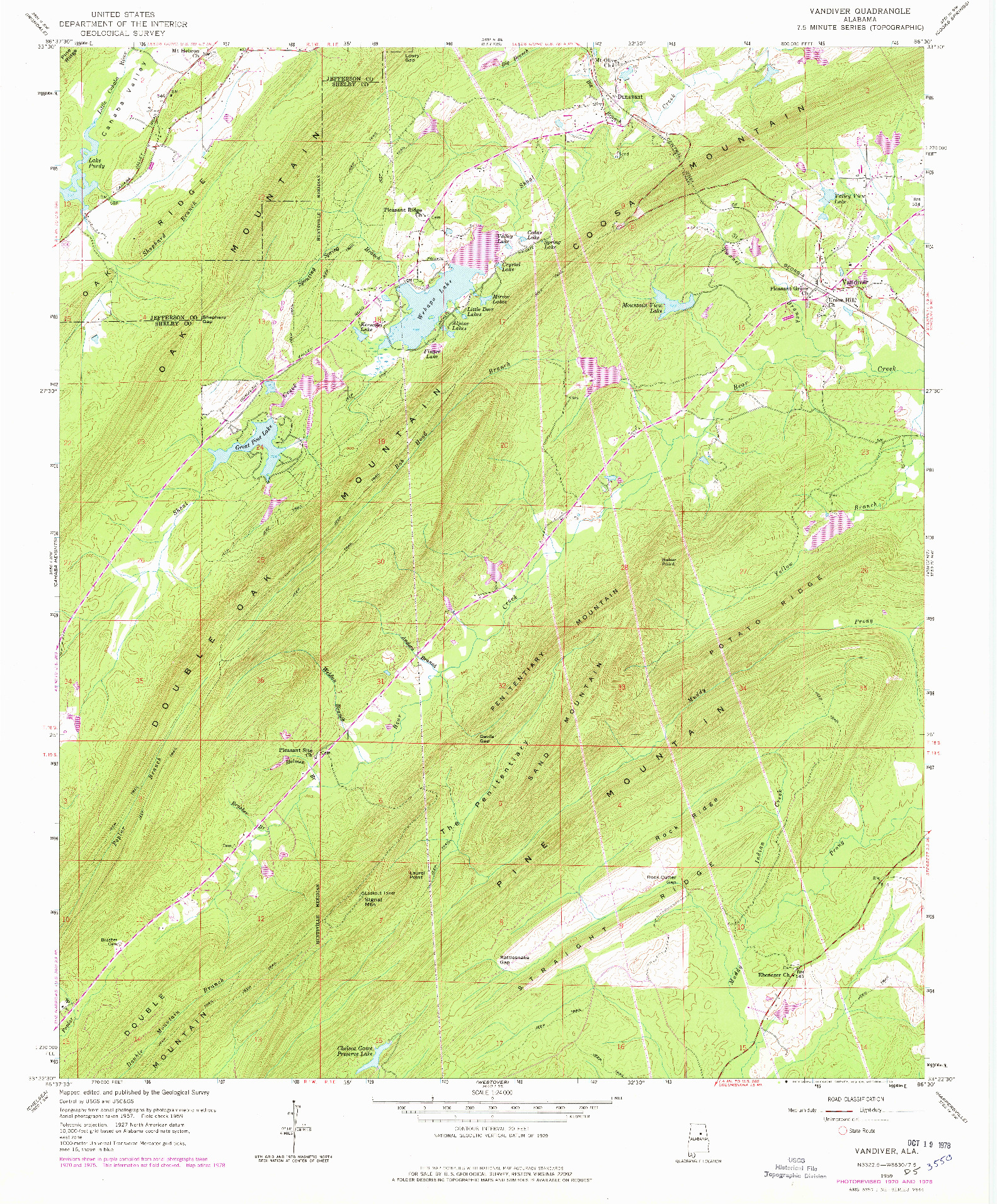 USGS 1:24000-SCALE QUADRANGLE FOR VANDIVER, AL 1959