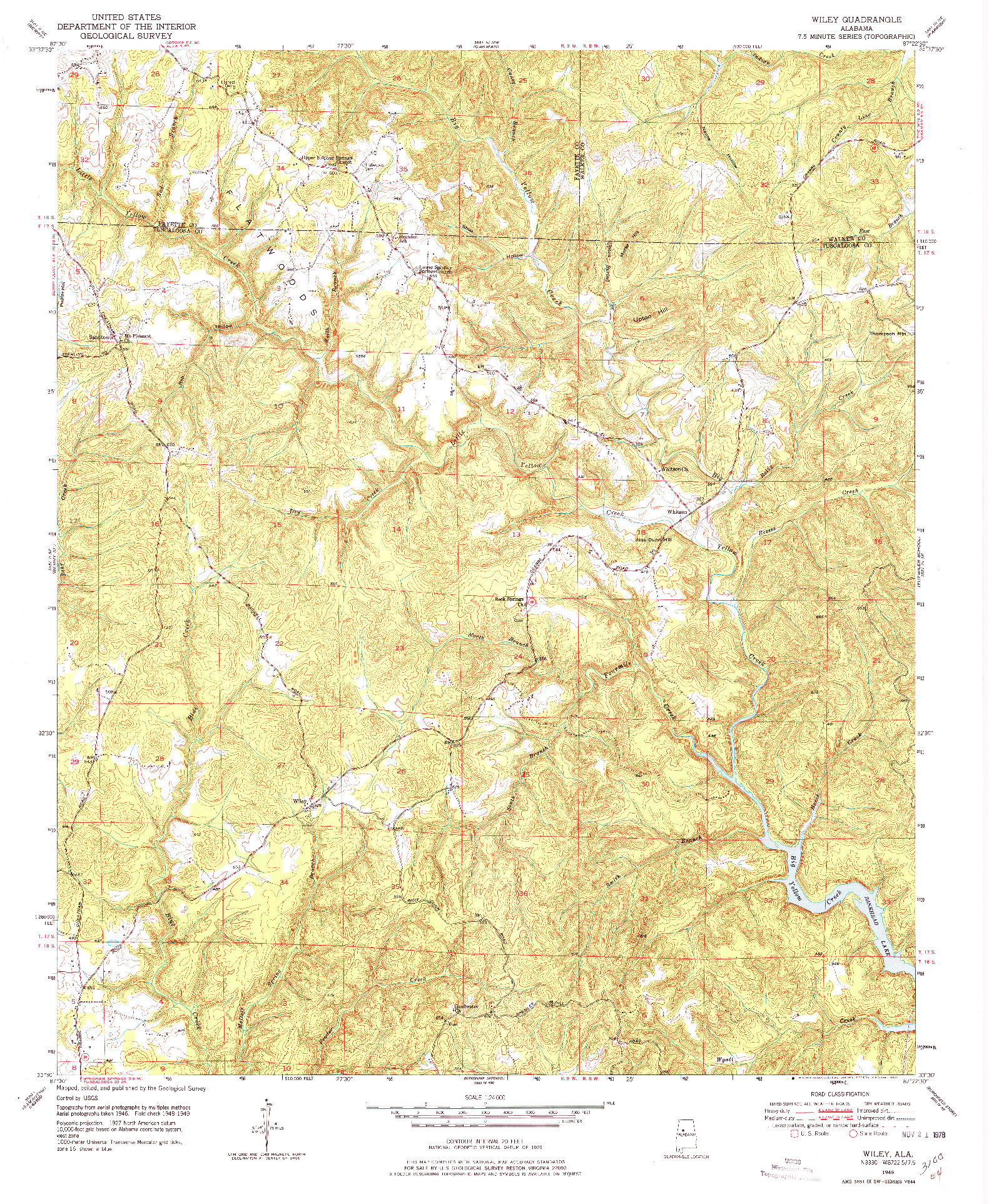 USGS 1:24000-SCALE QUADRANGLE FOR WILEY, AL 1949