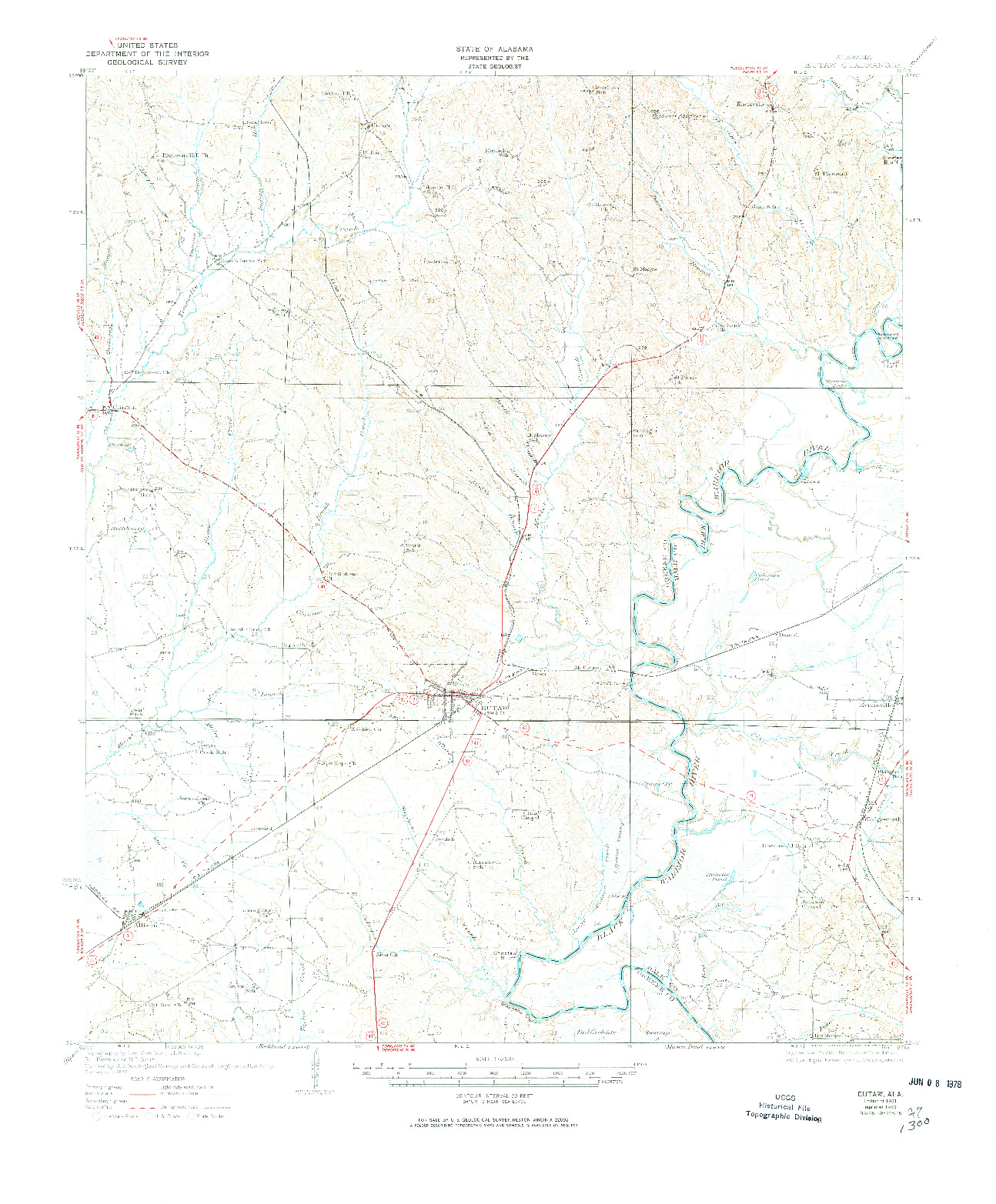 USGS 1:62500-SCALE QUADRANGLE FOR EUTAW, AL 1931