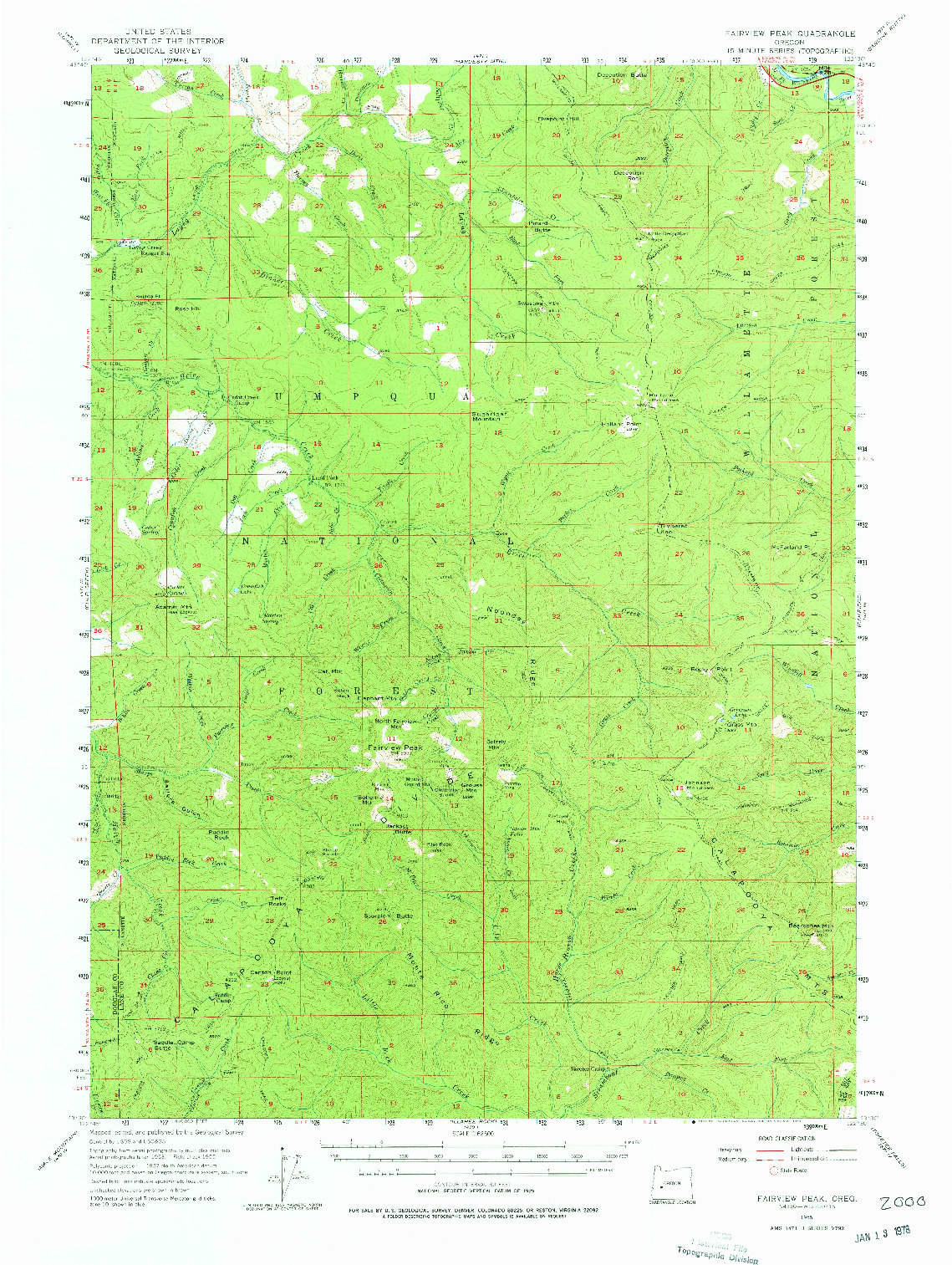 USGS 1:62500-SCALE QUADRANGLE FOR FAIRVIEW PEAK, OR 1955