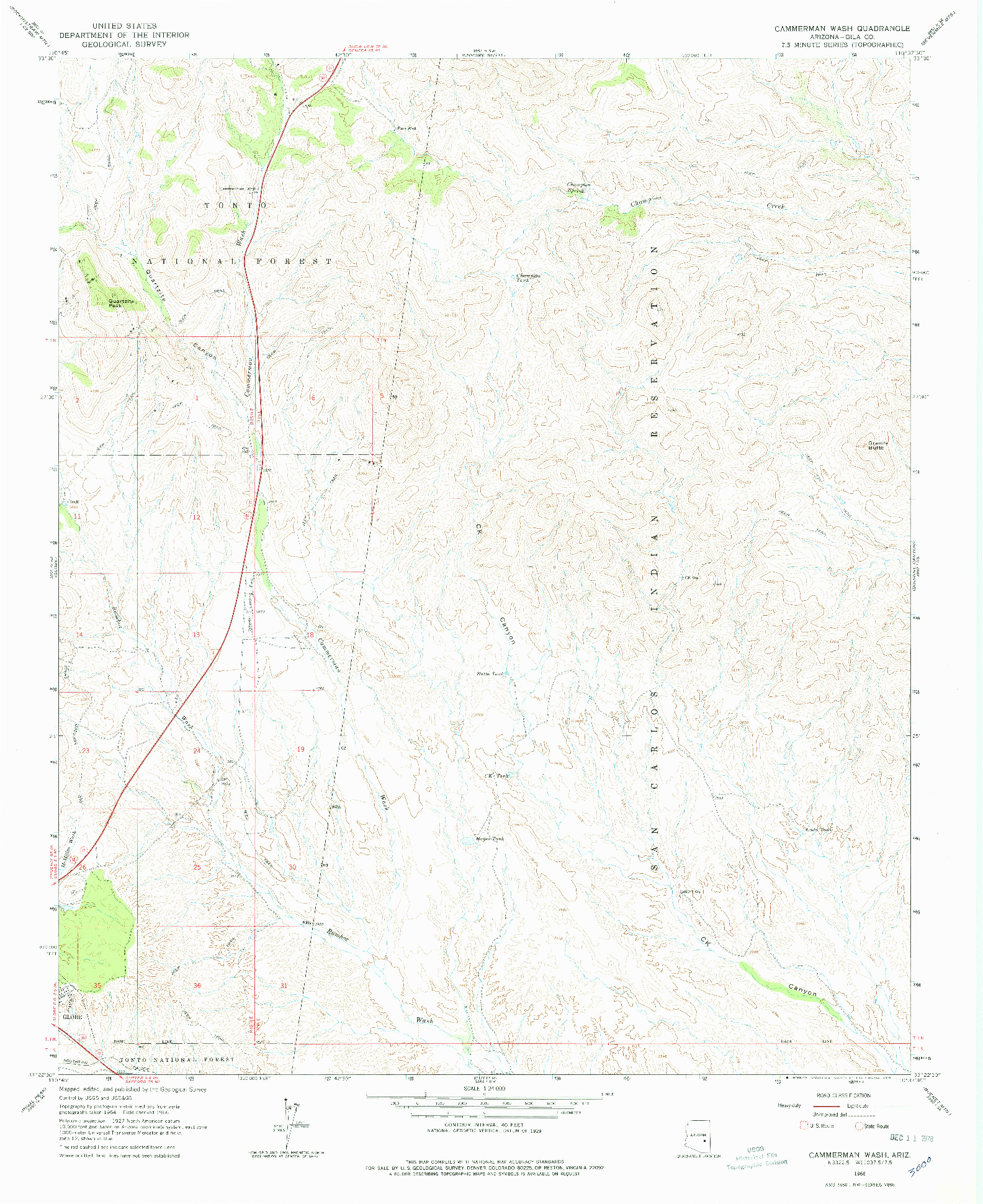 USGS 1:24000-SCALE QUADRANGLE FOR CAMMERMAN WASH, AZ 1966