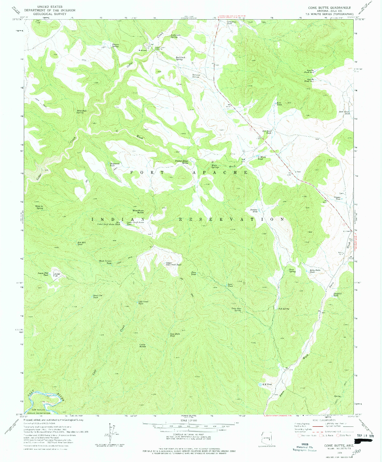 USGS 1:24000-SCALE QUADRANGLE FOR CONE BUTTE, AZ 1978