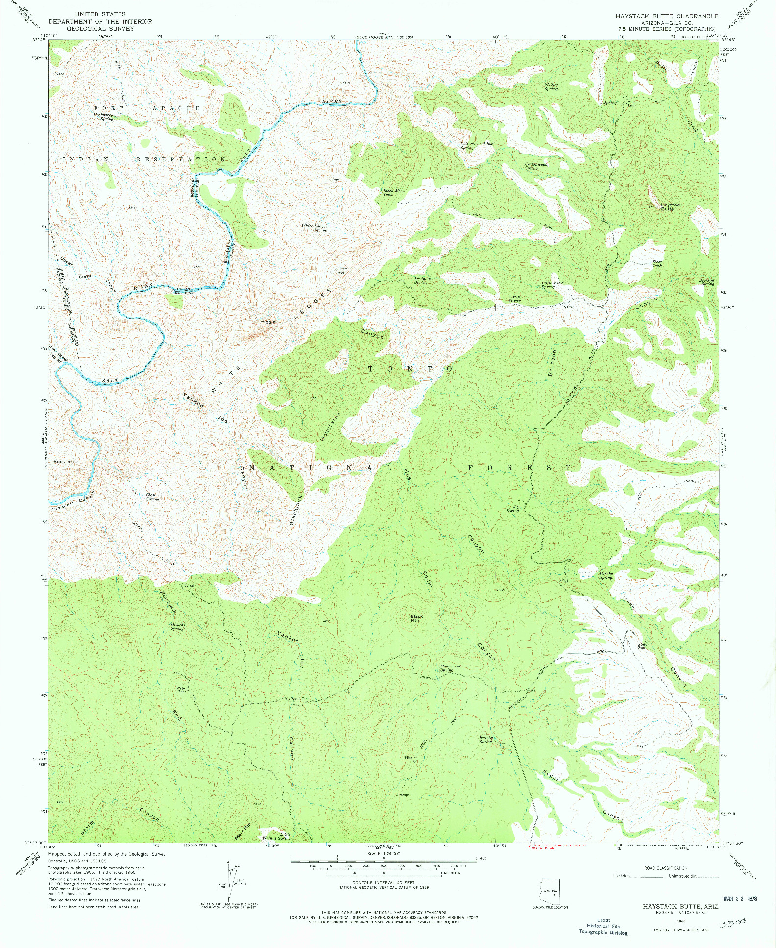 USGS 1:24000-SCALE QUADRANGLE FOR HAYSTACK BUTTE, AZ 1966