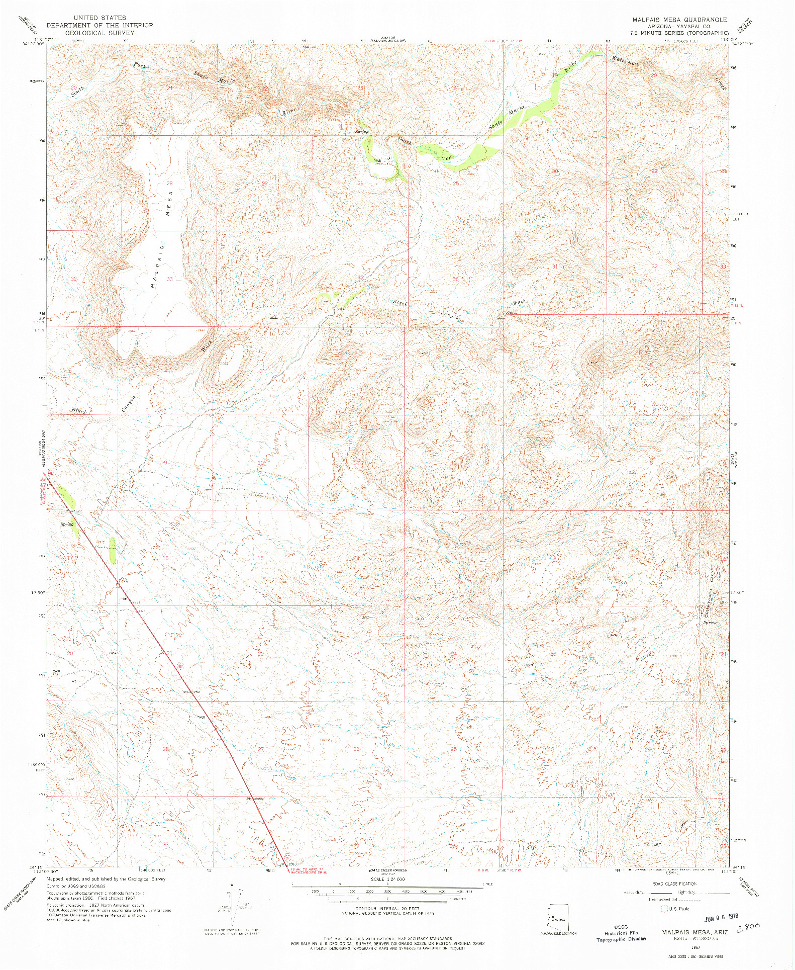 USGS 1:24000-SCALE QUADRANGLE FOR MALPAIS MESA, AZ 1967