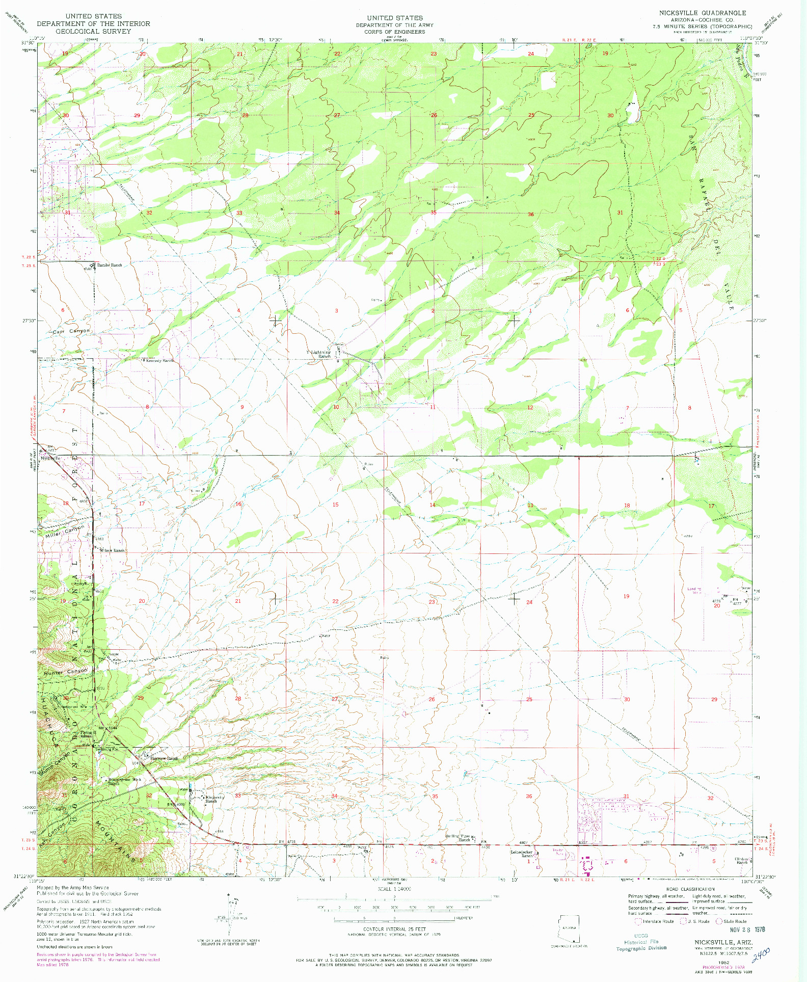 USGS 1:24000-SCALE QUADRANGLE FOR NICKSVILLE, AZ 1952