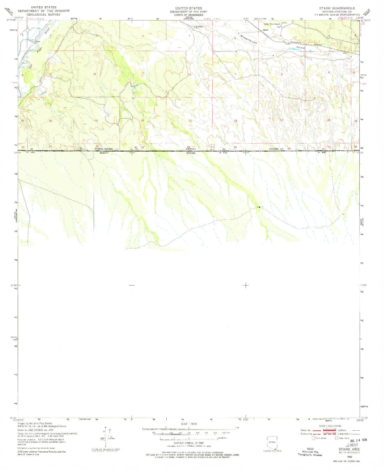 USGS 1:24000-SCALE QUADRANGLE FOR STARK, AZ 1952