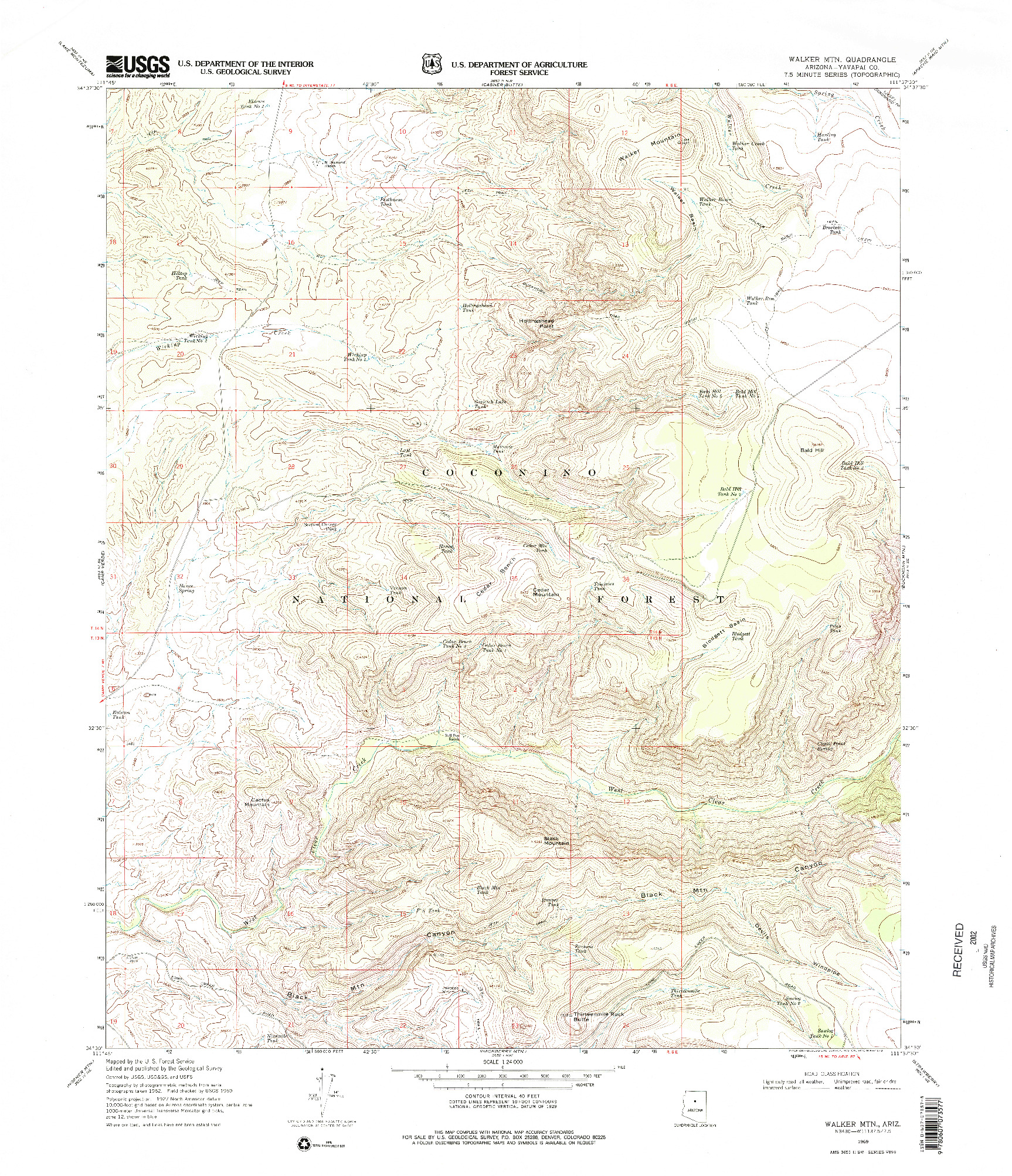 USGS 1:24000-SCALE QUADRANGLE FOR WALKER MTN., AZ 1969