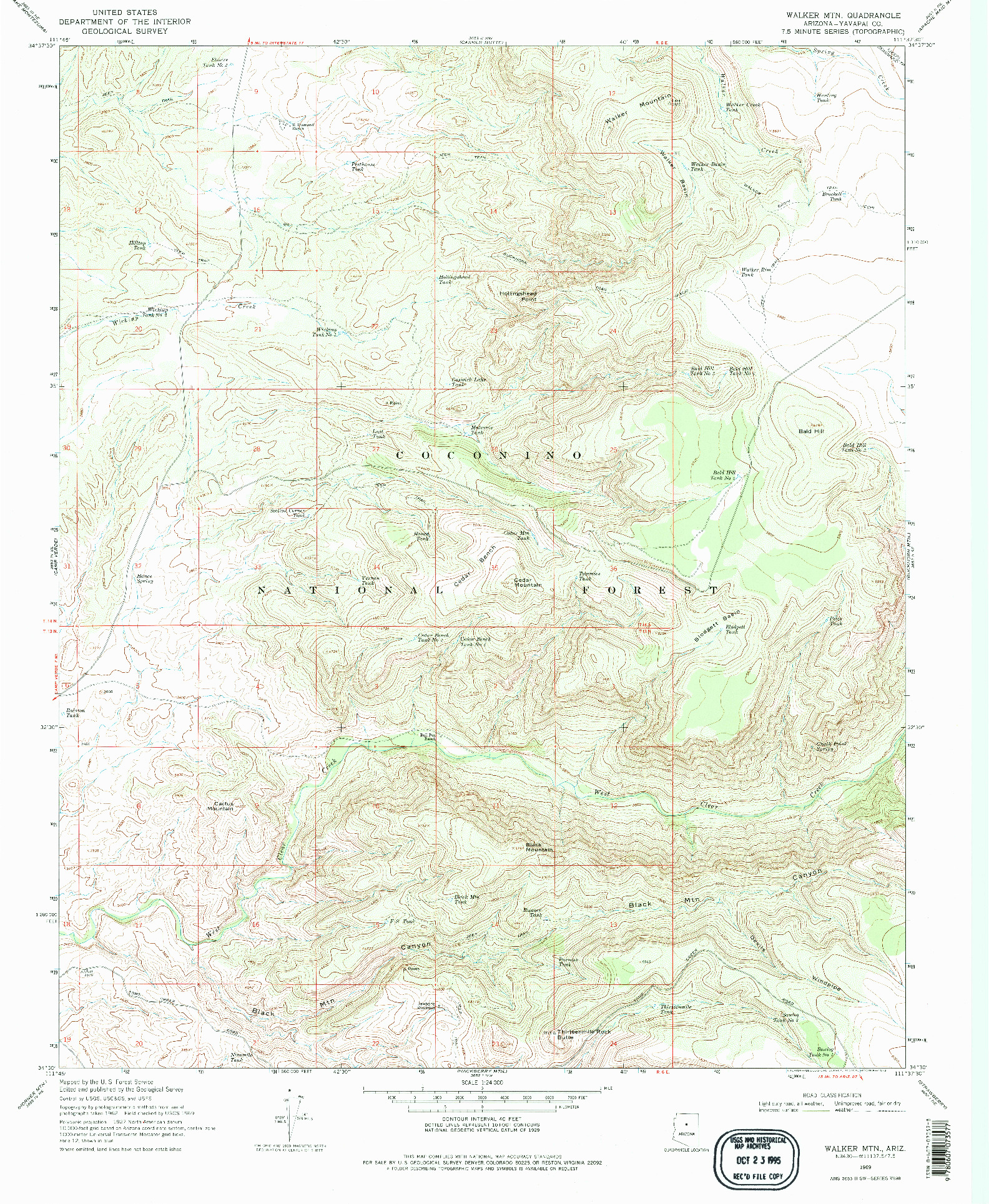 USGS 1:24000-SCALE QUADRANGLE FOR WALKER MTN., AZ 1969