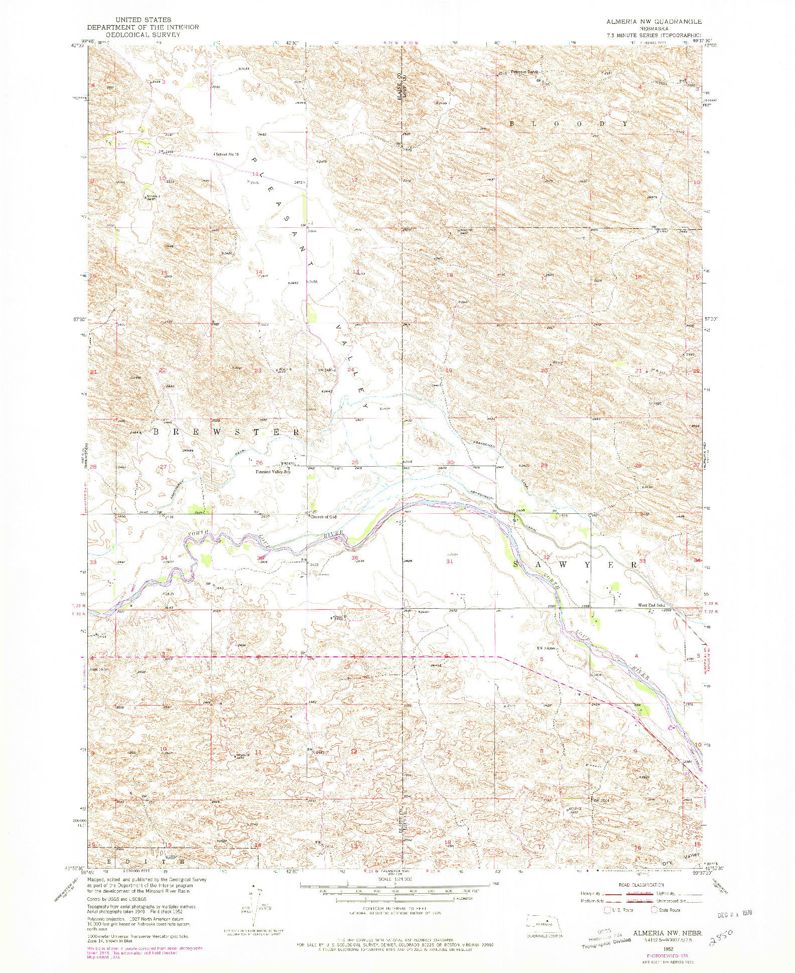 USGS 1:24000-SCALE QUADRANGLE FOR ALMERIA NW, NE 1952