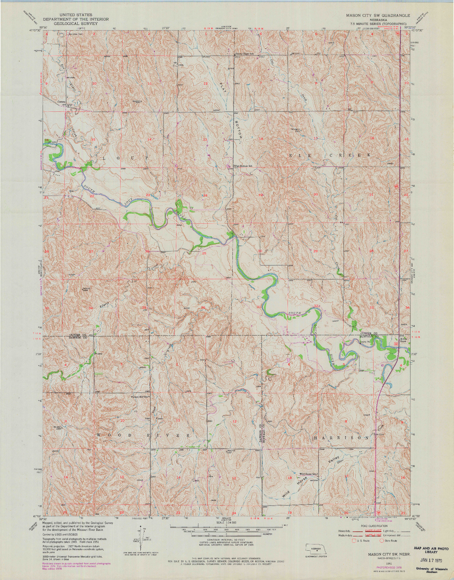 USGS 1:24000-SCALE QUADRANGLE FOR MASON CITY SW, NE 1951