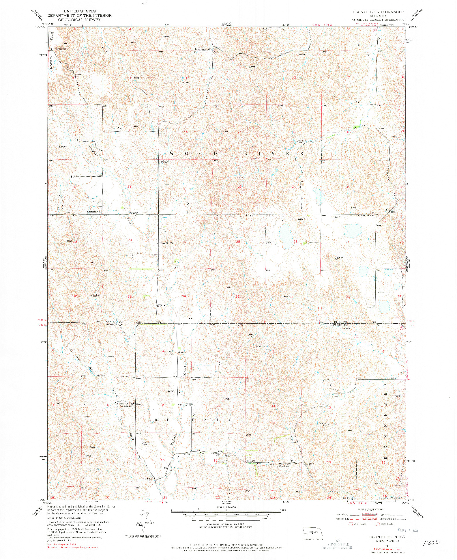 USGS 1:24000-SCALE QUADRANGLE FOR OCONTO SE, NE 1951