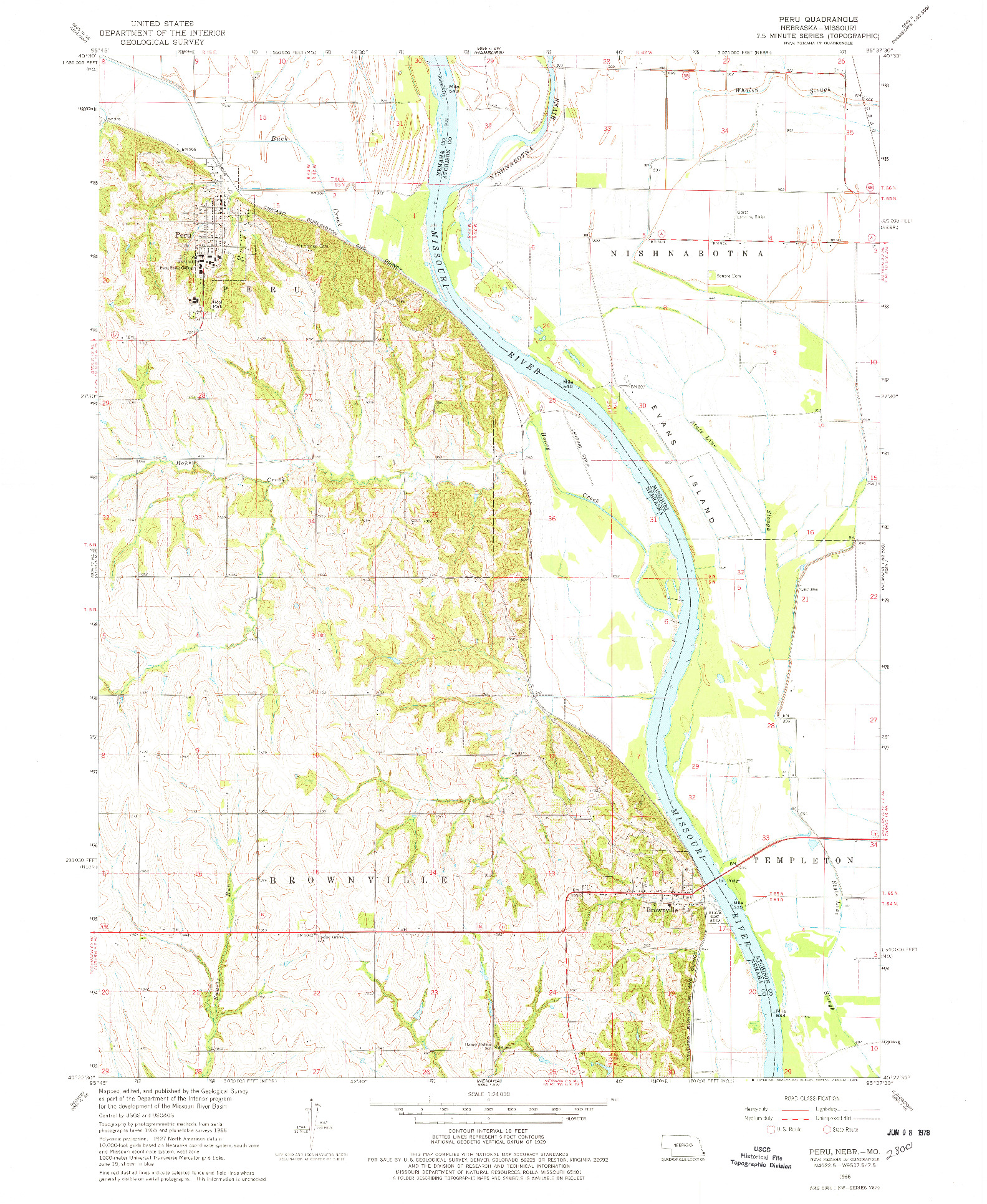 USGS 1:24000-SCALE QUADRANGLE FOR PERU, NE 1966