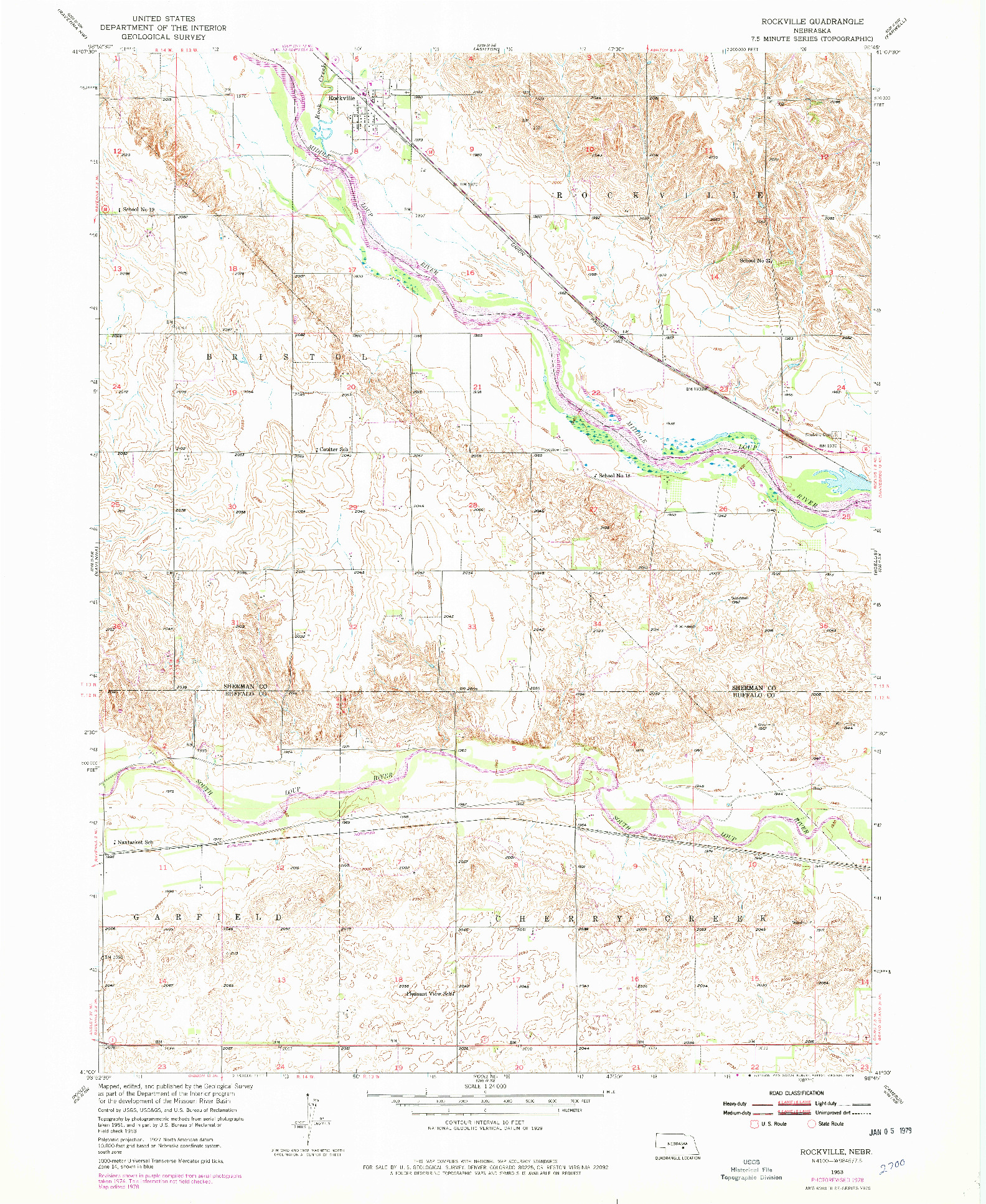 USGS 1:24000-SCALE QUADRANGLE FOR ROCKVILLE, NE 1953