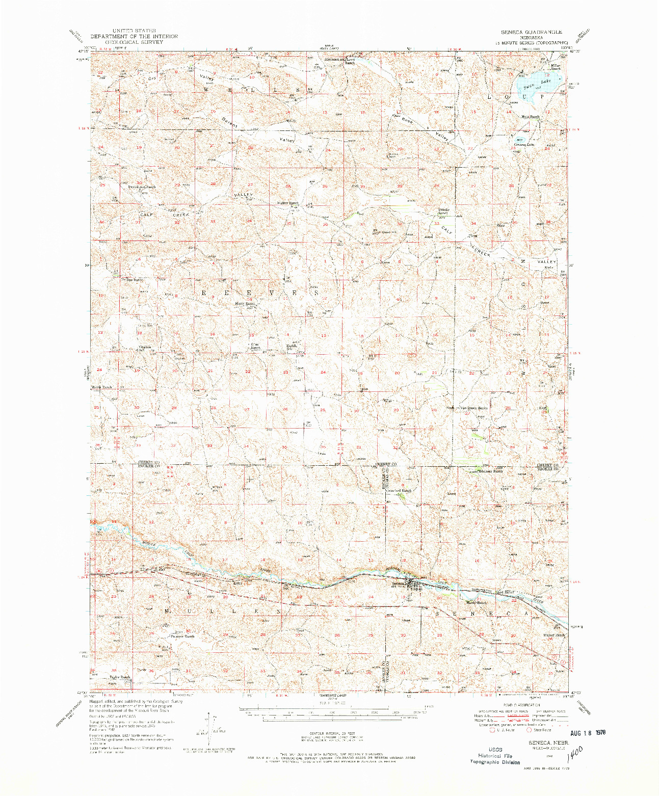 USGS 1:62500-SCALE QUADRANGLE FOR SENECA, NE 1948
