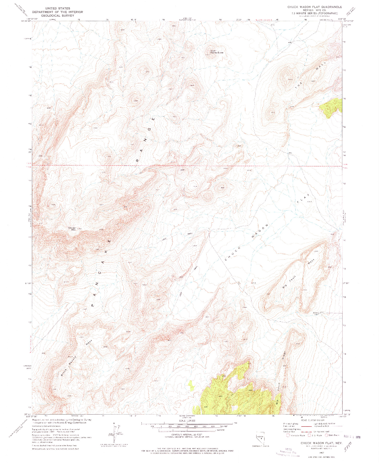 USGS 1:24000-SCALE QUADRANGLE FOR CHUCK WAGON FLAT, NV 1967