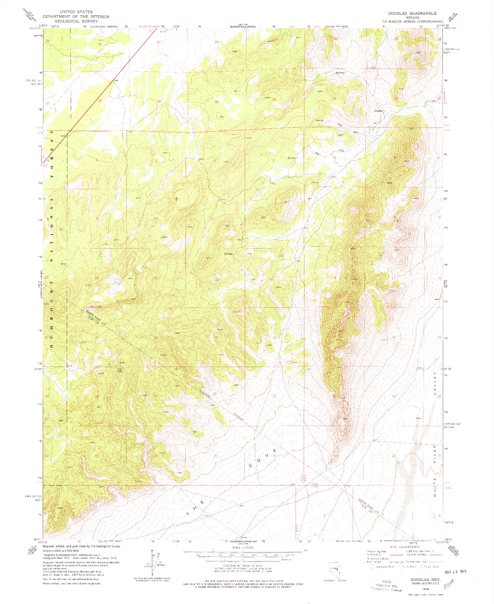 USGS 1:24000-SCALE QUADRANGLE FOR DOUGLAS, NV 1978