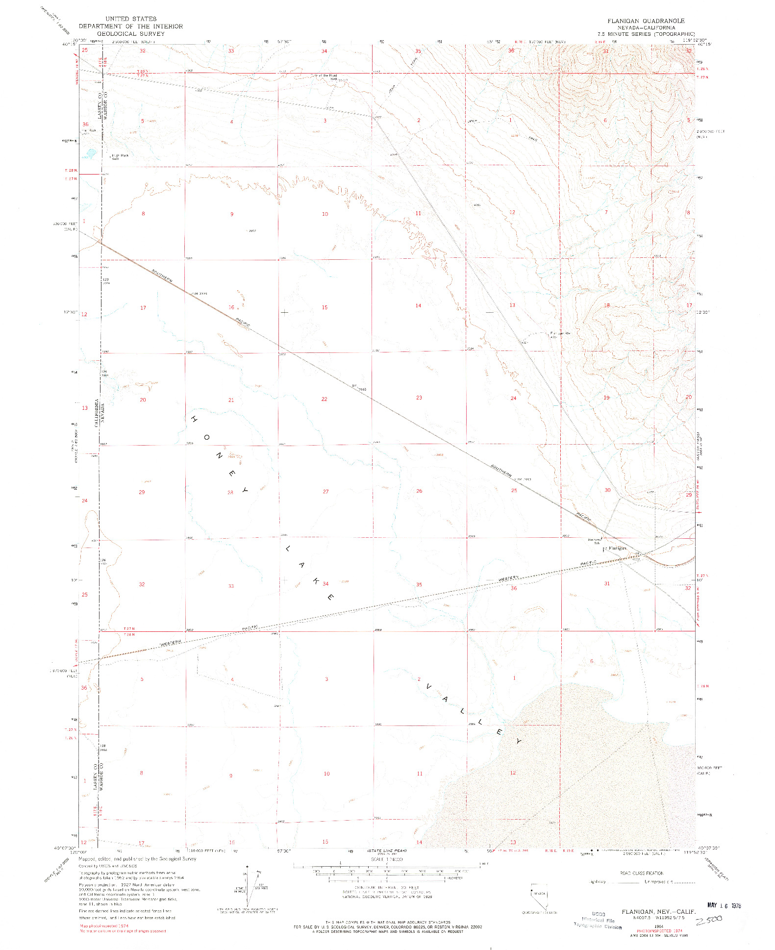 USGS 1:24000-SCALE QUADRANGLE FOR FLANIGAN, NV 1964