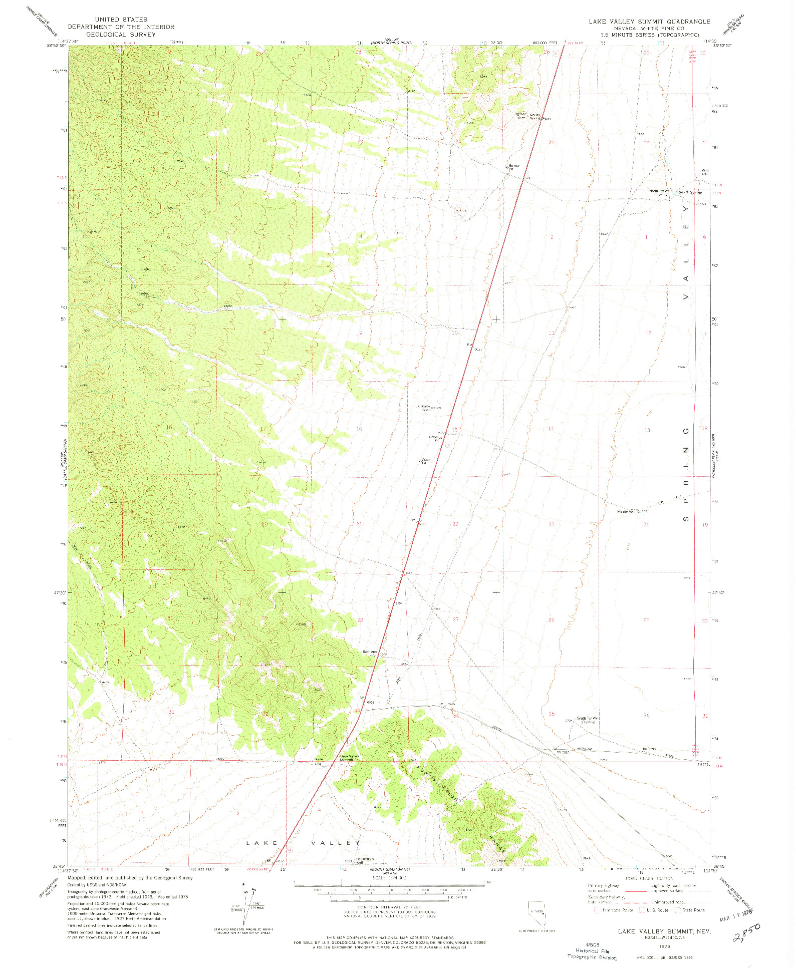 USGS 1:24000-SCALE QUADRANGLE FOR LAKE VALLEY SUMMIT, NV 1978