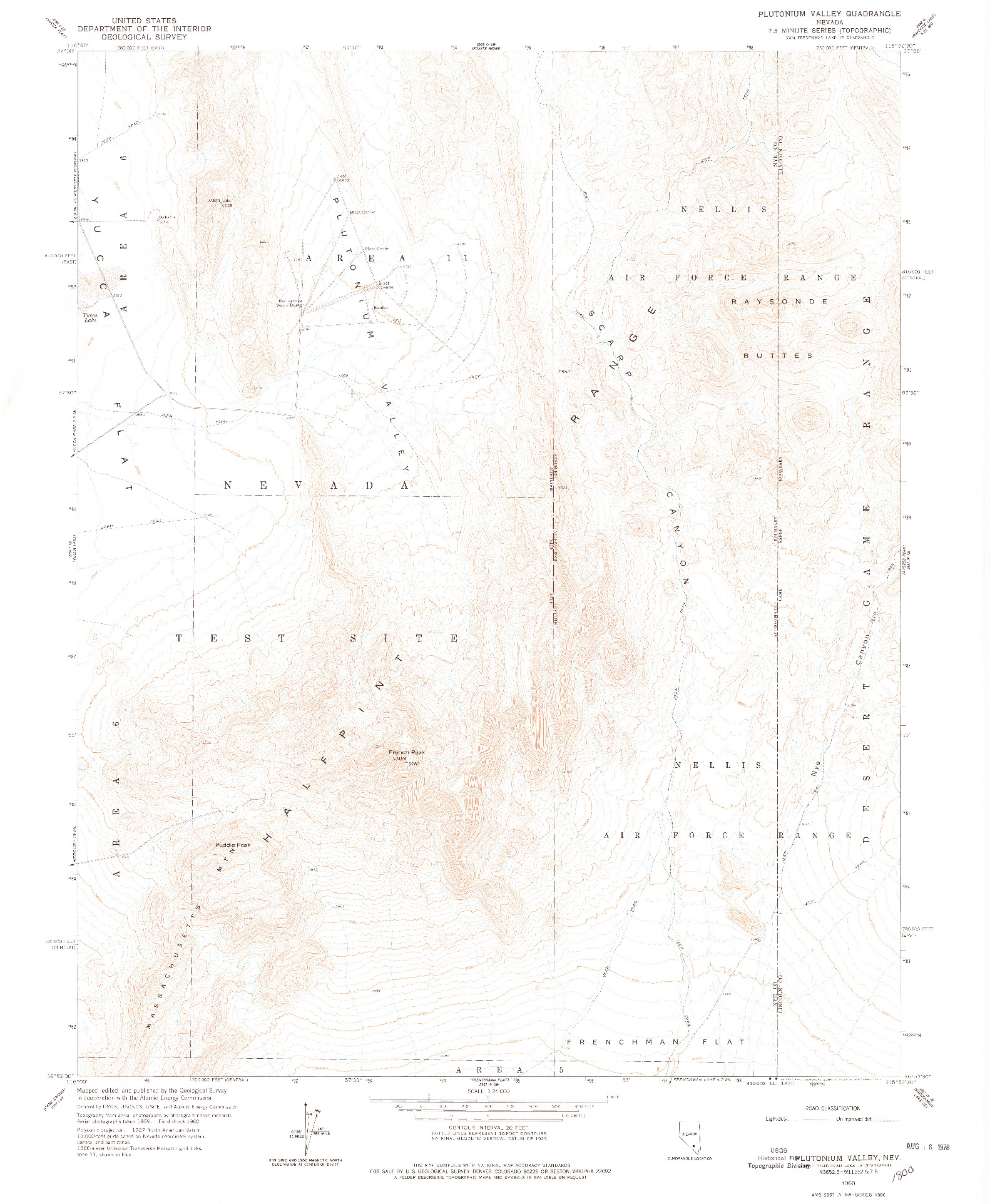 USGS 1:24000-SCALE QUADRANGLE FOR PLUTONIUM VALLEY, NV 1960