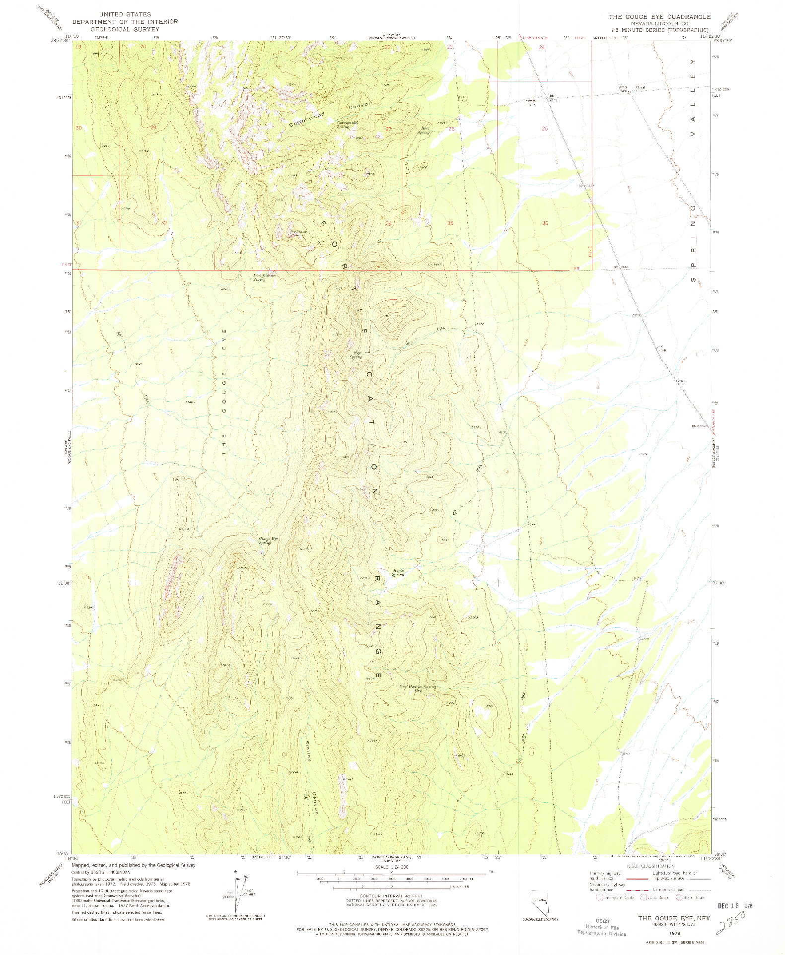 USGS 1:24000-SCALE QUADRANGLE FOR THE GOUGE EYE, NV 1978
