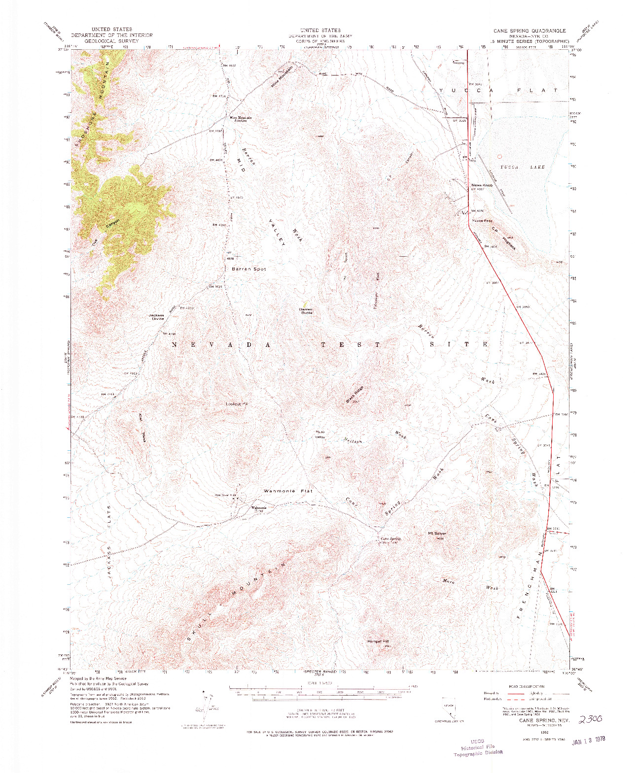 USGS 1:62500-SCALE QUADRANGLE FOR CANE SPRING, NV 1952