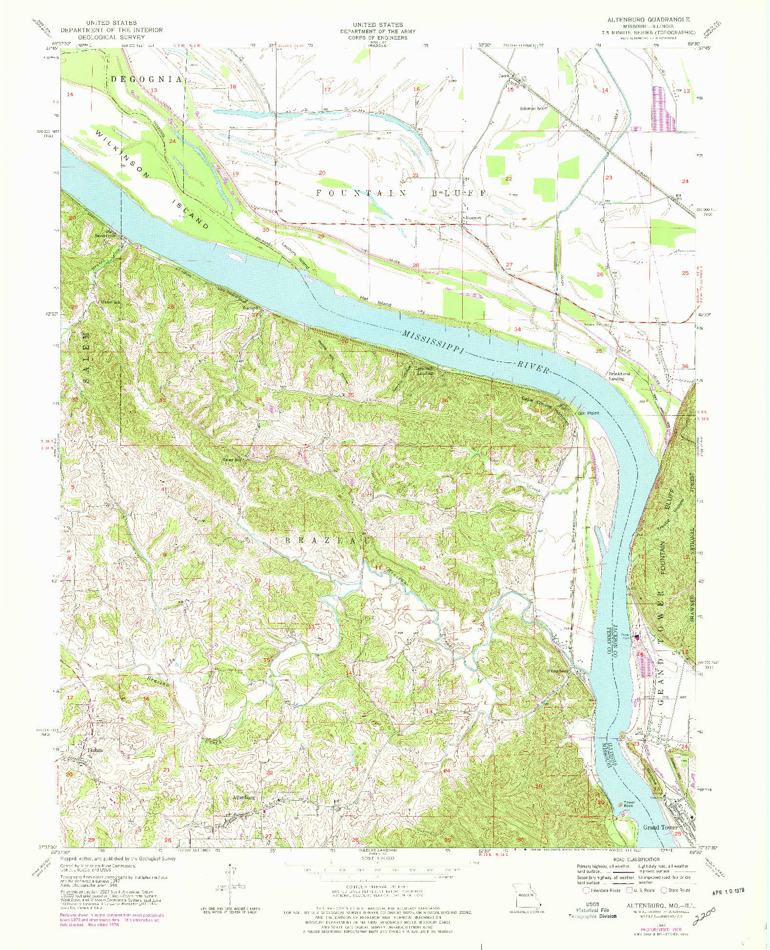 USGS 1:24000-SCALE QUADRANGLE FOR ALTENBURG, MO 1947