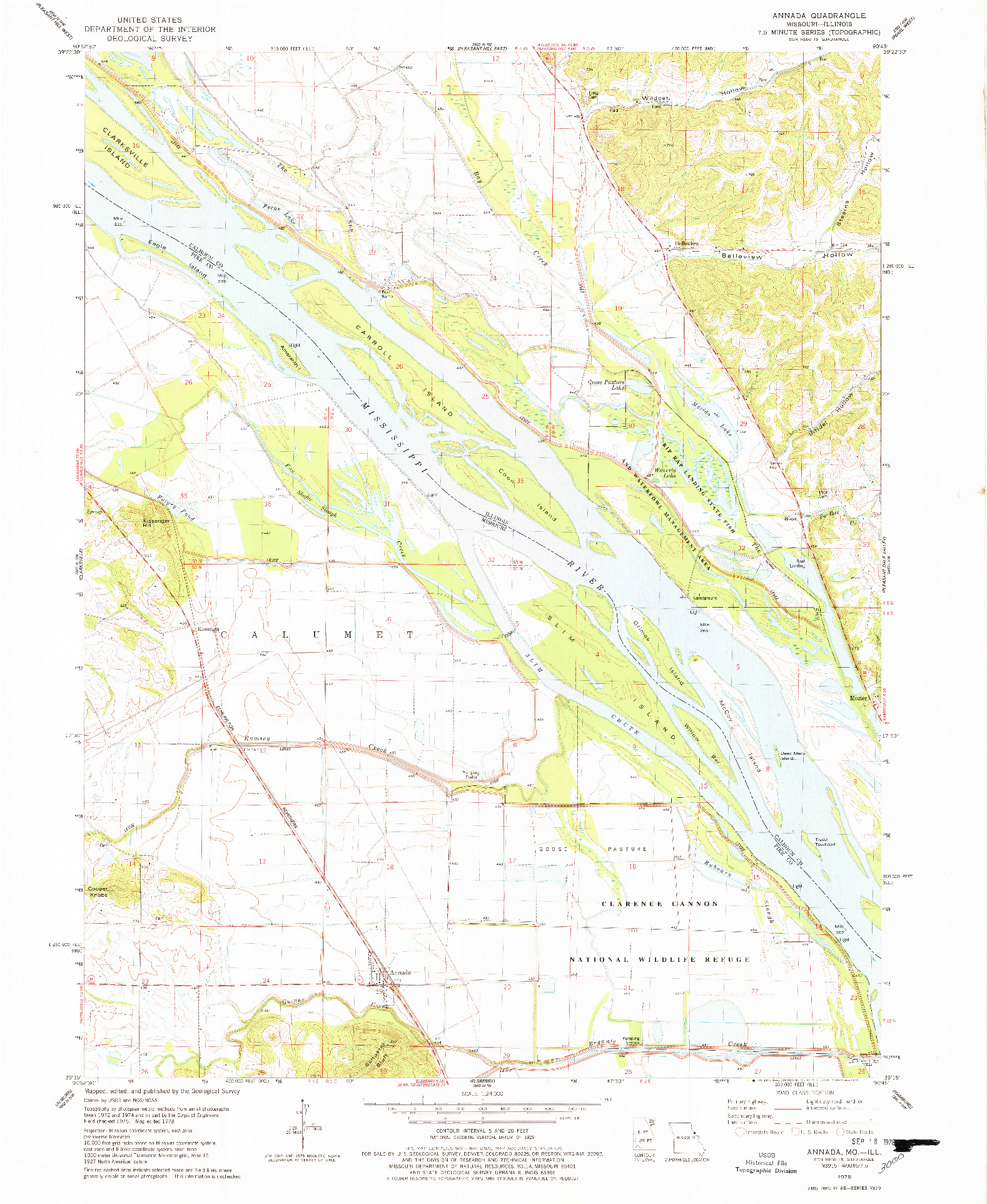 USGS 1:24000-SCALE QUADRANGLE FOR ANNADA, MO 1978