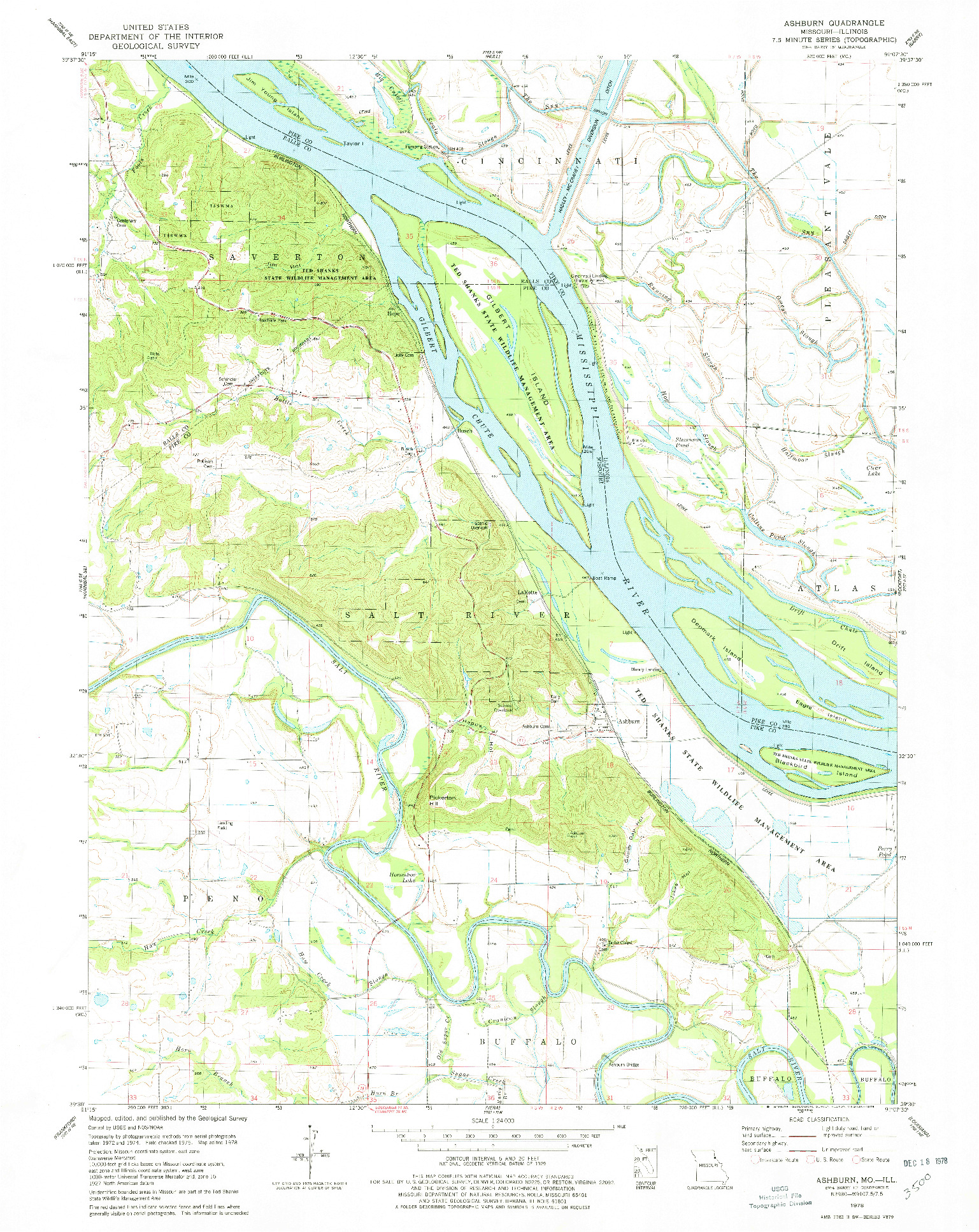 USGS 1:24000-SCALE QUADRANGLE FOR ASHBURN, MO 1978