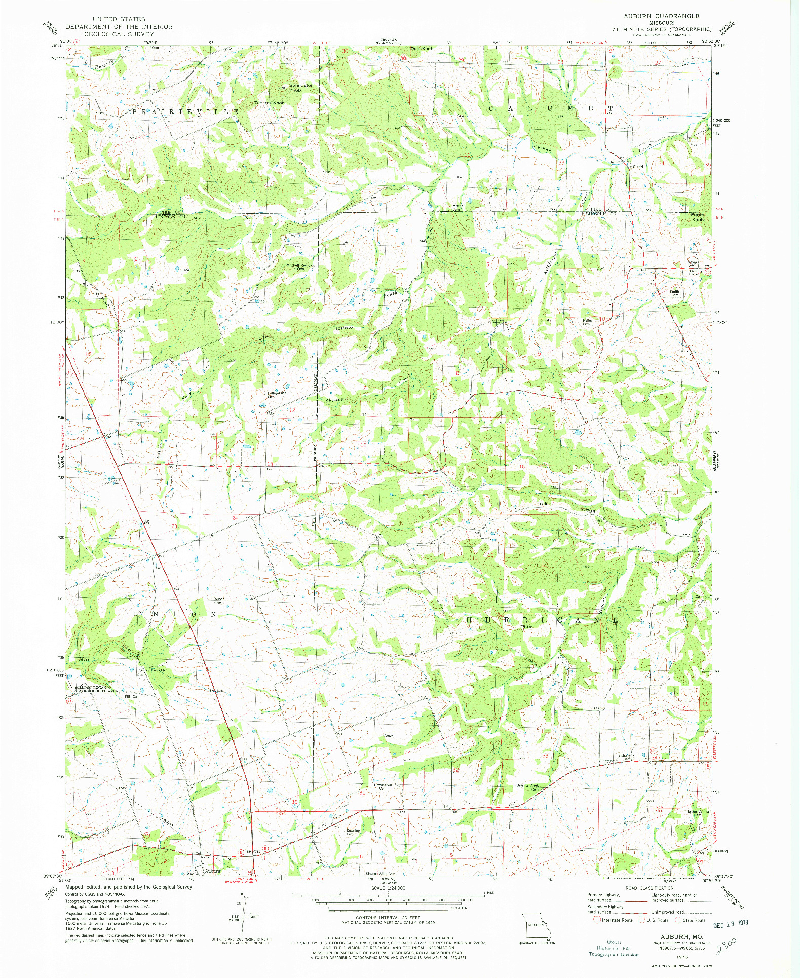 USGS 1:24000-SCALE QUADRANGLE FOR AUBURN, MO 1975