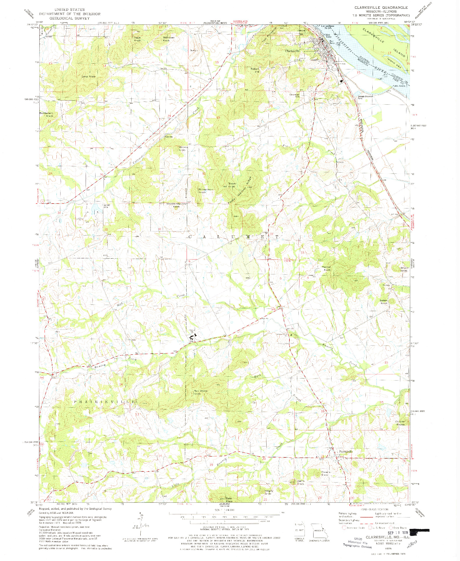 USGS 1:24000-SCALE QUADRANGLE FOR CLARKSVILLE, MO 1978