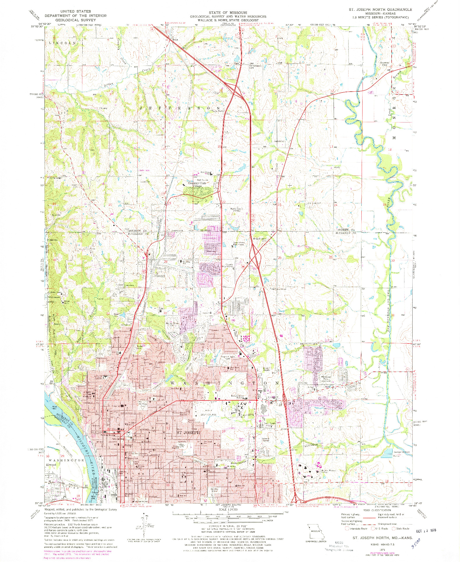 USGS 1:24000-SCALE QUADRANGLE FOR ST. JOSEPH NORTH, MO 1971