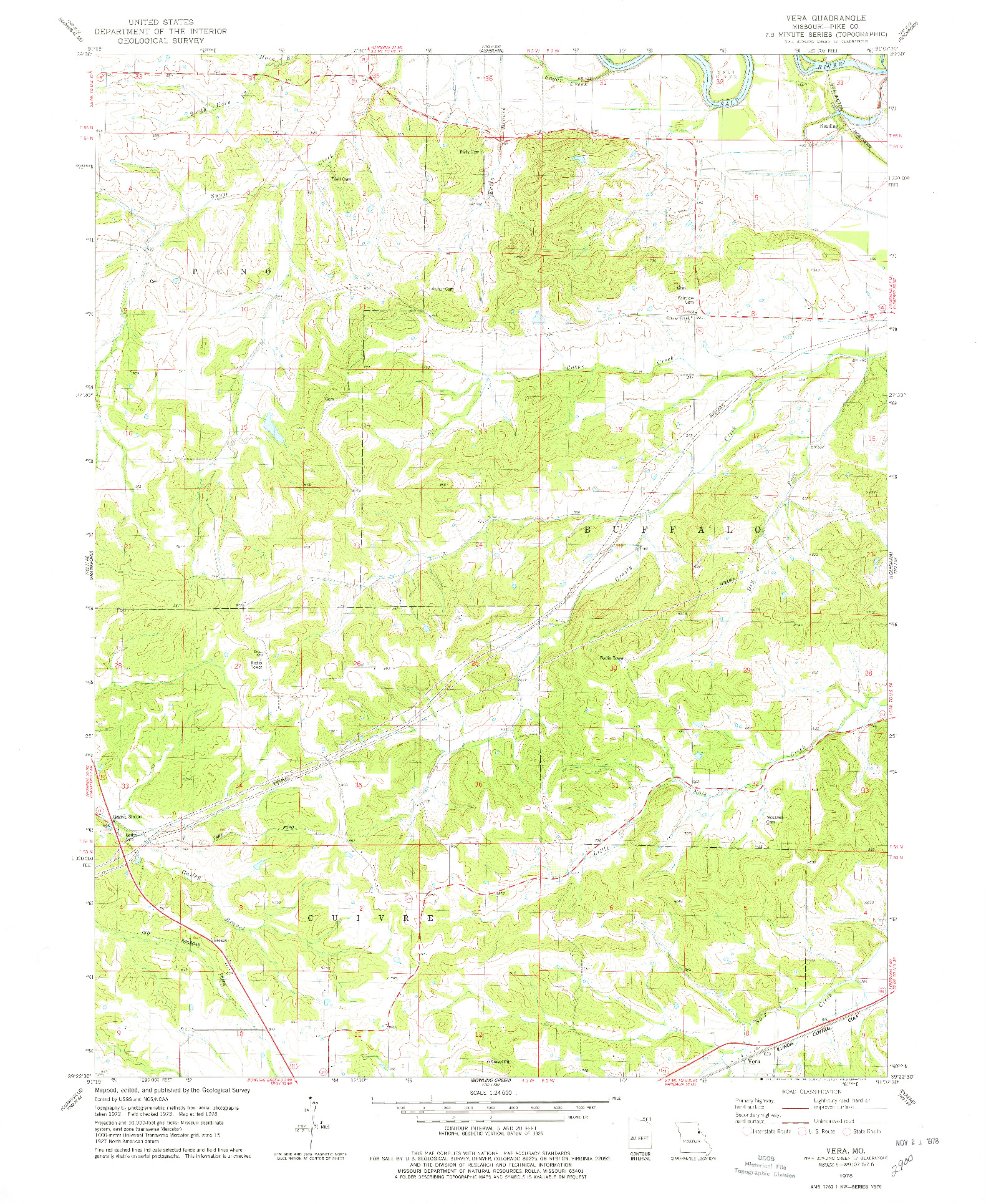 USGS 1:24000-SCALE QUADRANGLE FOR VERA, MO 1978