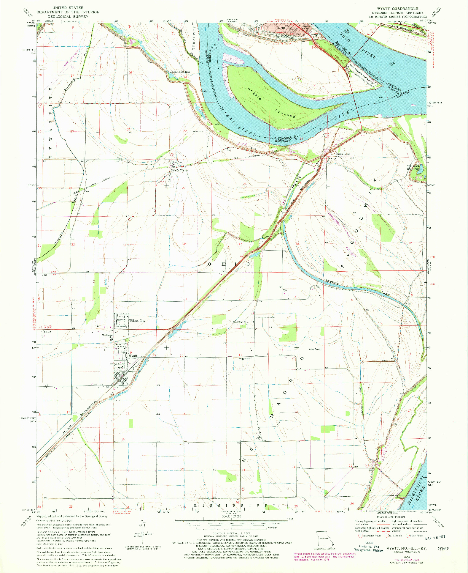 USGS 1:24000-SCALE QUADRANGLE FOR WYATT, MO 1969