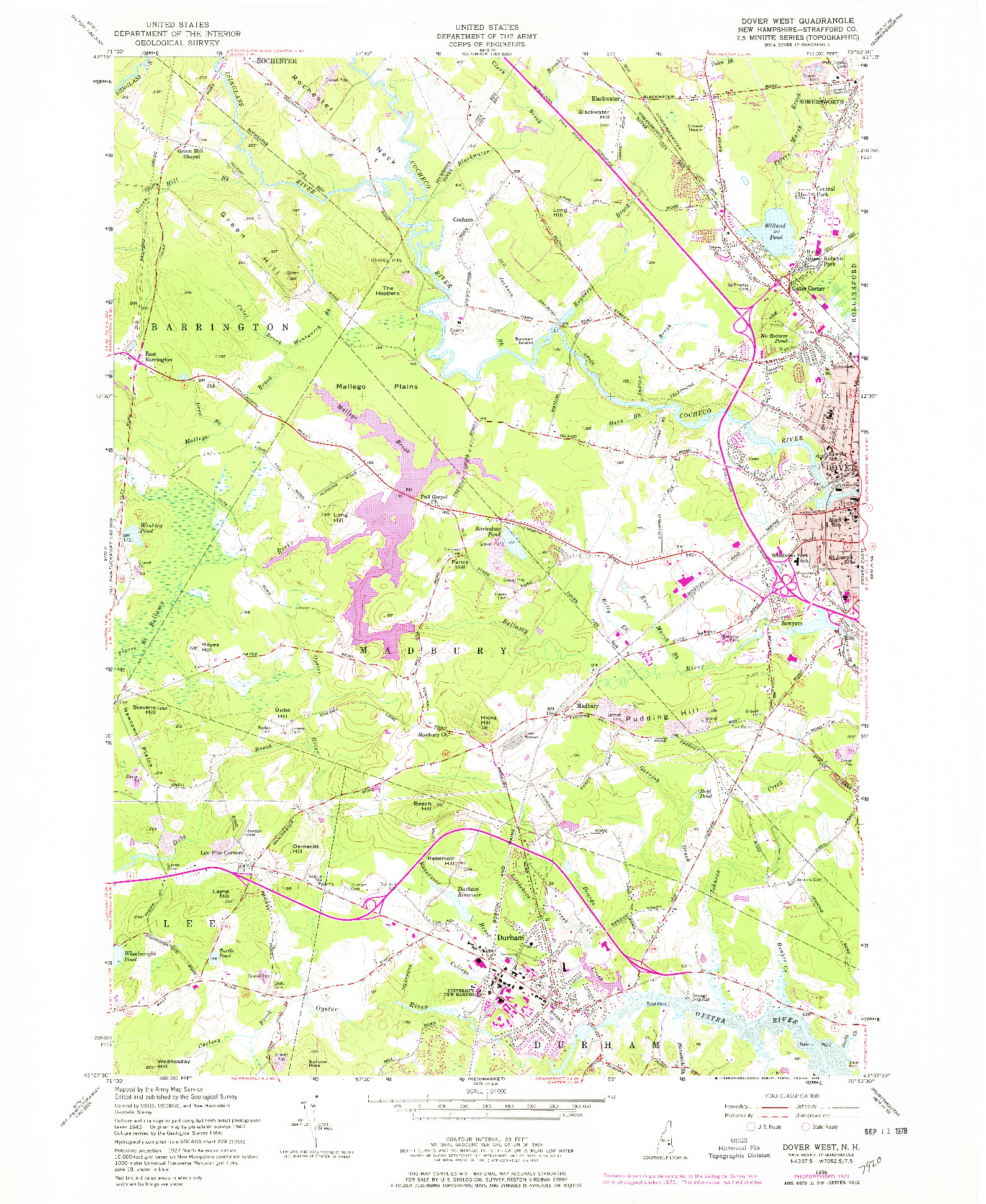 USGS 1:24000-SCALE QUADRANGLE FOR DOVER WEST, NH 1956