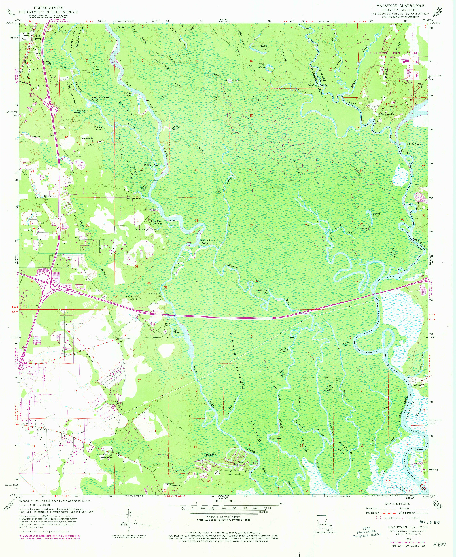 USGS 1:24000-SCALE QUADRANGLE FOR HAASWOOD, LA 1959