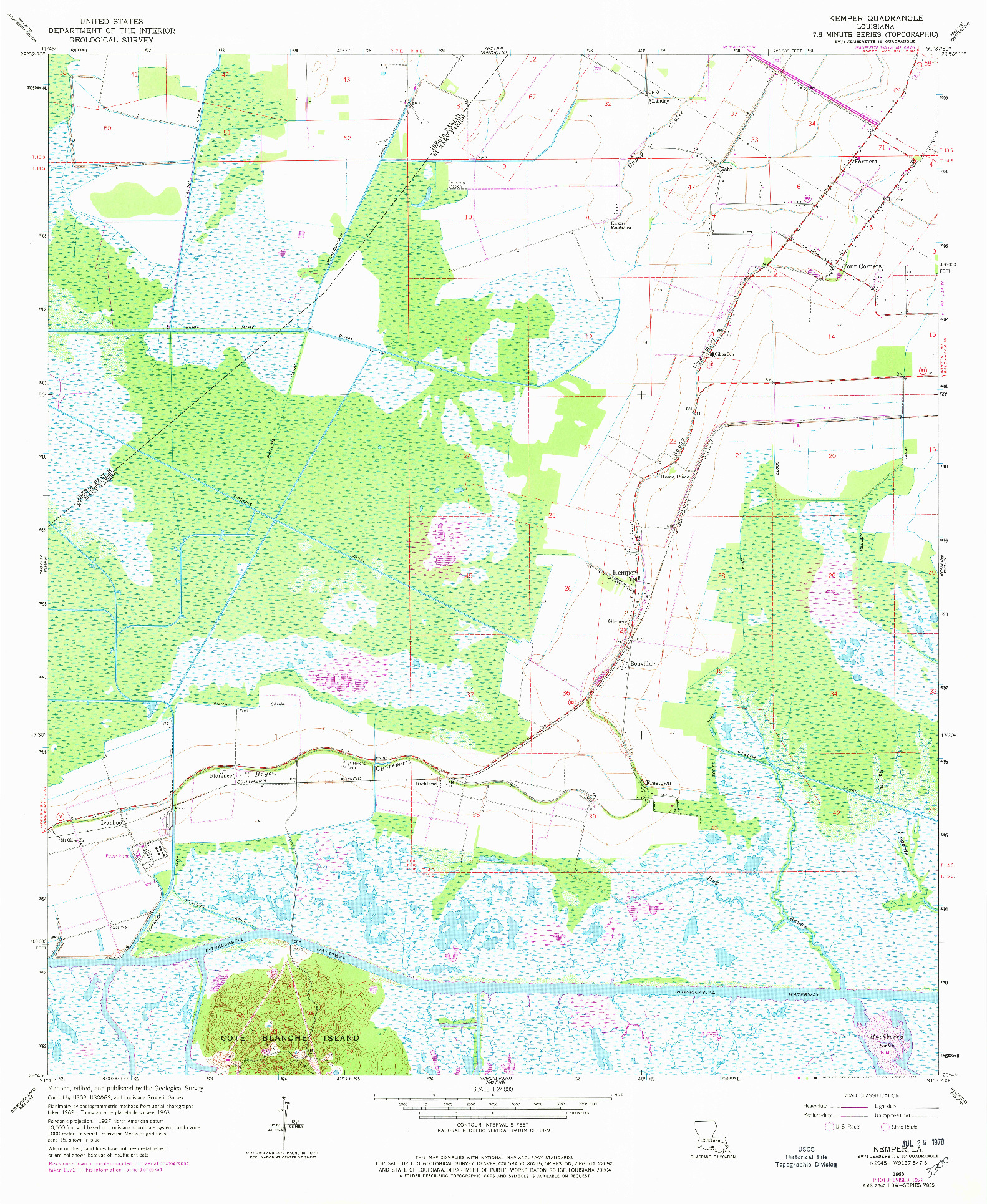 USGS 1:24000-SCALE QUADRANGLE FOR KEMPER, LA 1963