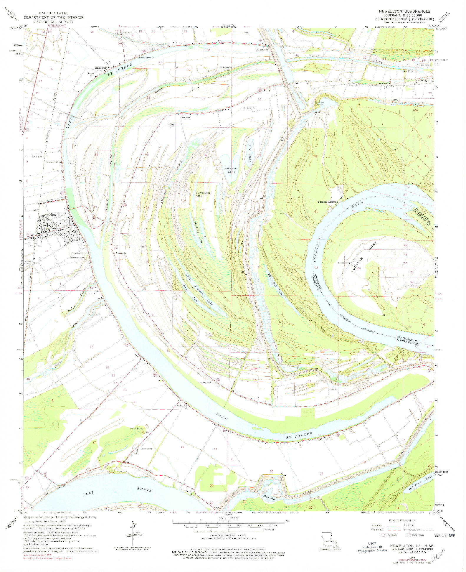 USGS 1:24000-SCALE QUADRANGLE FOR NEWELLTON, LA 1963