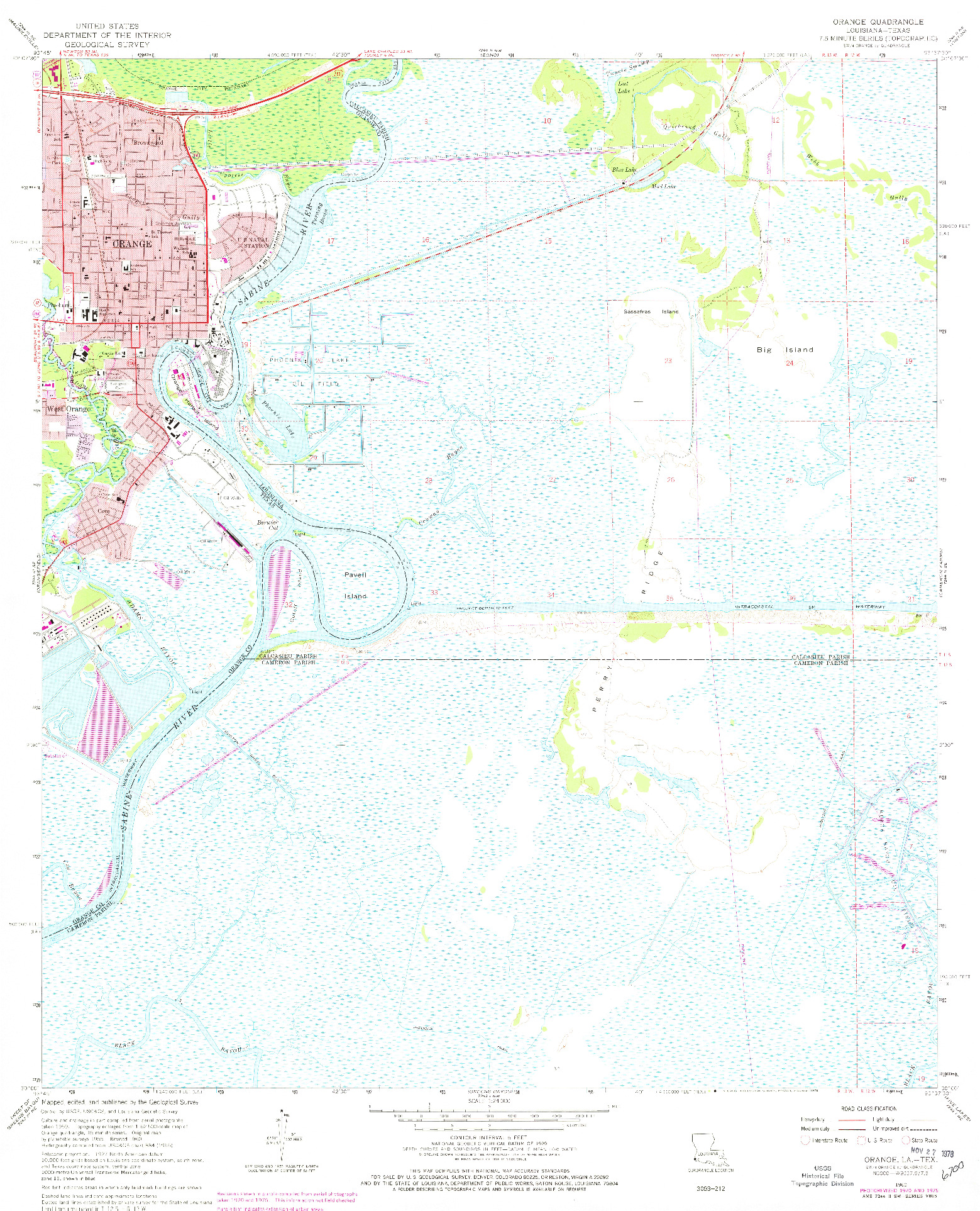 USGS 1:24000-SCALE QUADRANGLE FOR ORANGE, LA 1960